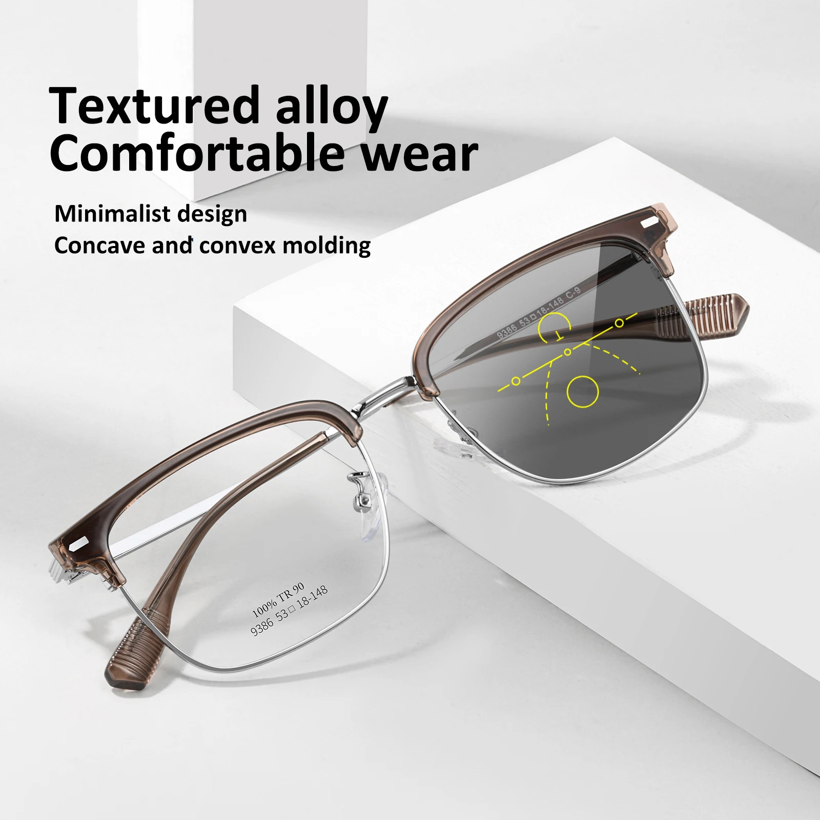 VICKI Handsome Men Fashion Alloy Eyebrow Myopia Glasses Can Be Customized Prescription Multi-focus Glasses 9386
VICKI Handsome Men Fashion Alloy Eyebrow Myopia Glasses Can Be Customized Prescription Multi-focus Glasses 9386