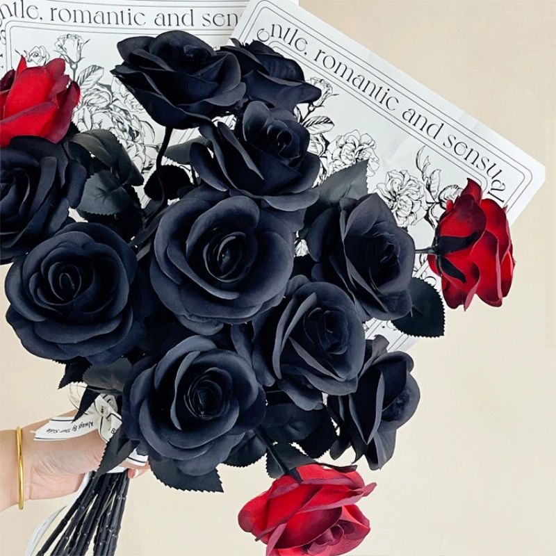 5pcs 51cm Silk Black Rose Artificial Flower Head Bouquet Home Living Room Wedding Chritmas Decoration New Year Decoration
5pcs 51cm Silk Black Rose Artificial Flower Head Bouquet Home Living Room Wedding Chritmas Decoration New Year Decoration