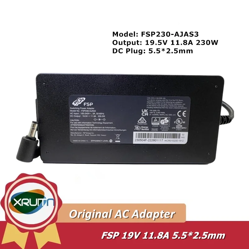 Genuine FSP 230W Laptop Charger FSP230-AJAS3 19.5V 11.8A Power Supply For Intel XENIA 15 QC7 KC57 5.5mm AC Adapter 5.5*2.5mm
Genuine FSP 230W Laptop Charger FSP230-AJAS3 19.5V 11.8A Power Supply For Intel XENIA 15 QC7 KC57 5.5mm AC Adapter 5.5*2.5mm