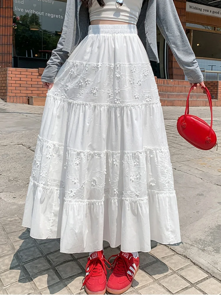 Black White Midi Skirt For Women New Spring Summer Slim Lace Patchwork A-line Cake Long Skirt Ladies Big Swing Umbrella Skirt
Black White Midi Skirt For Women New Spring Summer Slim Lace Patchwork A-line Cake Long Skirt Ladies Big Swing Umbrella Skirt