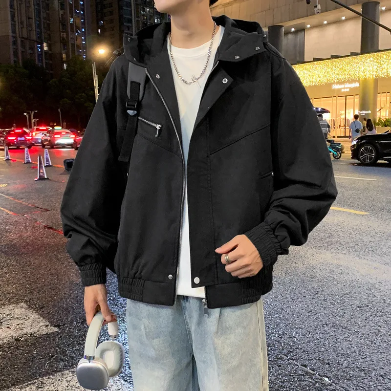 Autumn Men Jacket Fashion Windproof Solid Long Sleeve Zipper Male Hooded Coat Oversize Outdoor Casual Young Man Outerwear
Autumn Men Jacket Fashion Windproof Solid Long Sleeve Zipper Male Hooded Coat Oversize Outdoor Casual Young Man Outerwear