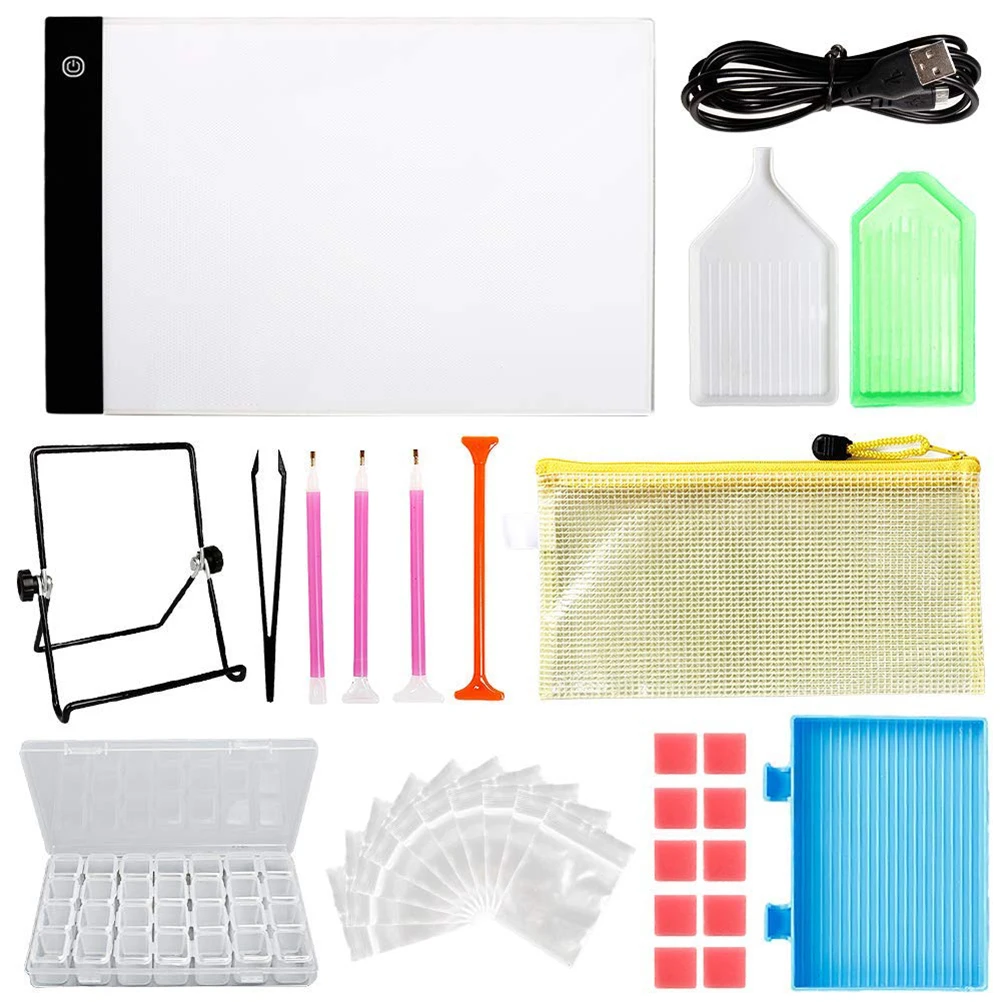 LED Light Tablet Board Beads Painting Tools Set 5D Diamond Cross Stitch DIY Accessories Adjustable Brightness USB Handmade
LED Light Tablet Board Beads Painting Tools Set 5D Diamond Cross Stitch DIY Accessories Adjustable Brightness USB Handmade