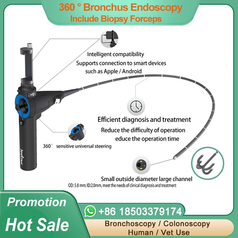 Human / Vet use 360° rotation Bronchoscopy / Colonoscopy with Biopsy Forceps Support Android and iOS System
Human / Vet use 360° rotation Bronchoscopy / Colonoscopy with Biopsy Forceps Support Android and iOS System