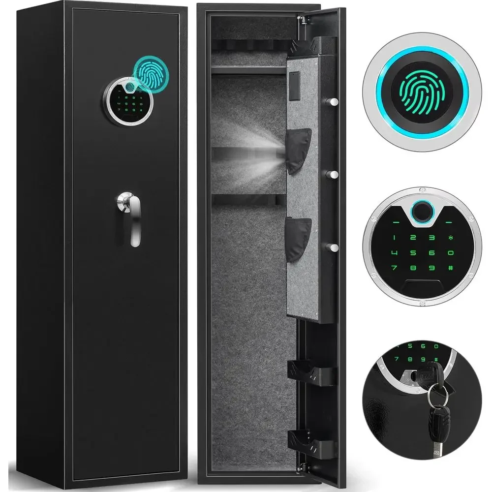 Biometric Safe with LCD Keypad, Silent Operation, and Variety of Firearm Storage Options
Biometric Safe with LCD Keypad, Silent Operation, and Variety of Firearm Storage Options