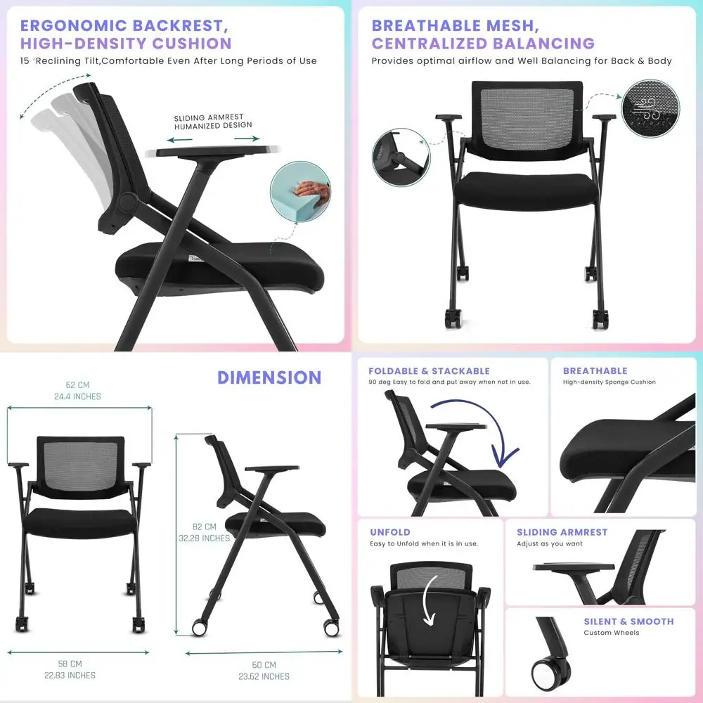 Комплект из 12 складных стульев для конференц-залов на колесиках с эргономичной сетчатой спинкой и подлокотниками для совещаний, конференций, тренингов
Комплект из 12 складных стульев для конференц-залов на колесиках с эргономичной сетчатой спинкой и подлокотниками для совещаний, конференций, тренингов