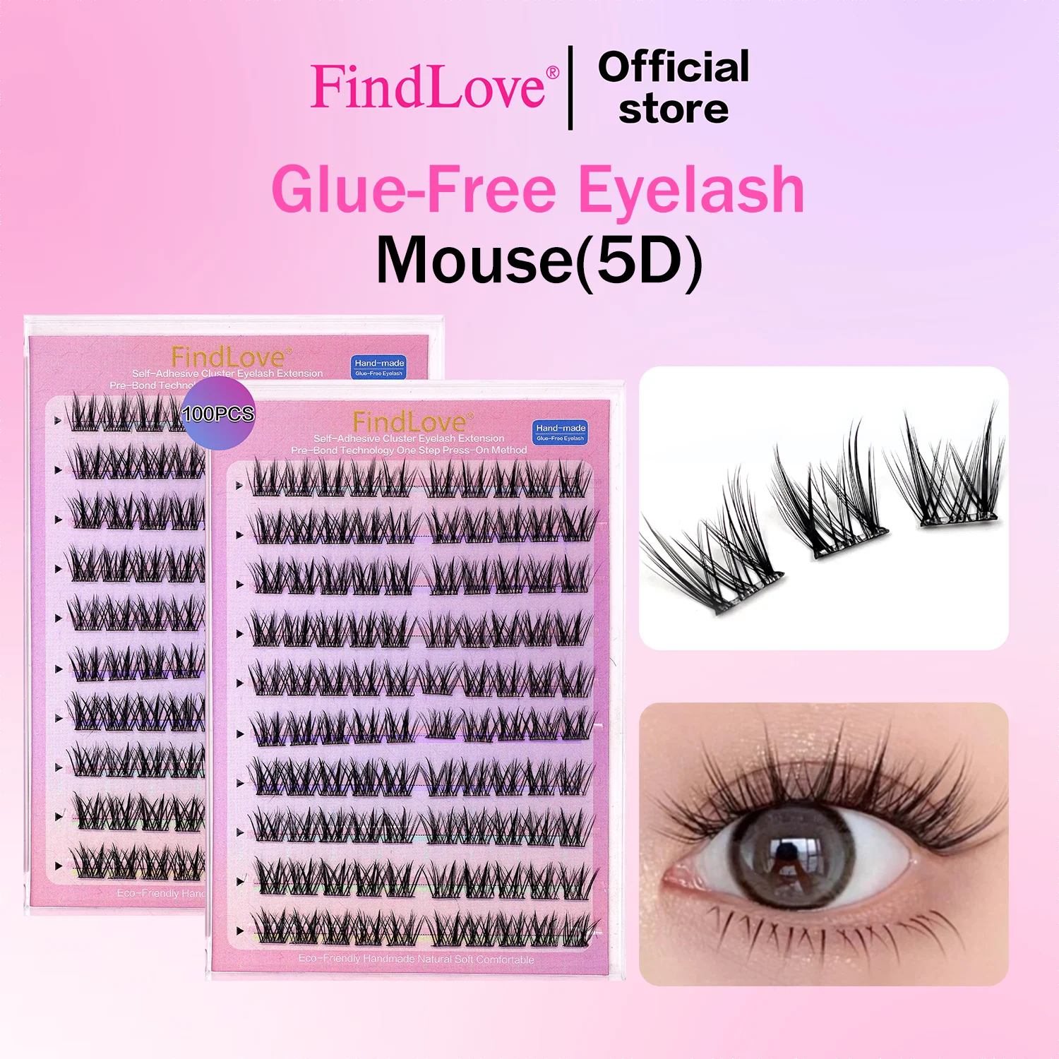 Findlove 100Clusters PRE75-Mouse DIY Self-adhesive No-glue Need Lashes Gift for Women & Girl Eyelash for Daily Use Reuse 2-3time
Findlove 100Clusters PRE75-Mouse DIY Self-adhesive No-glue Need Lashes Gift for Women & Girl Eyelash for Daily Use Reuse 2-3time