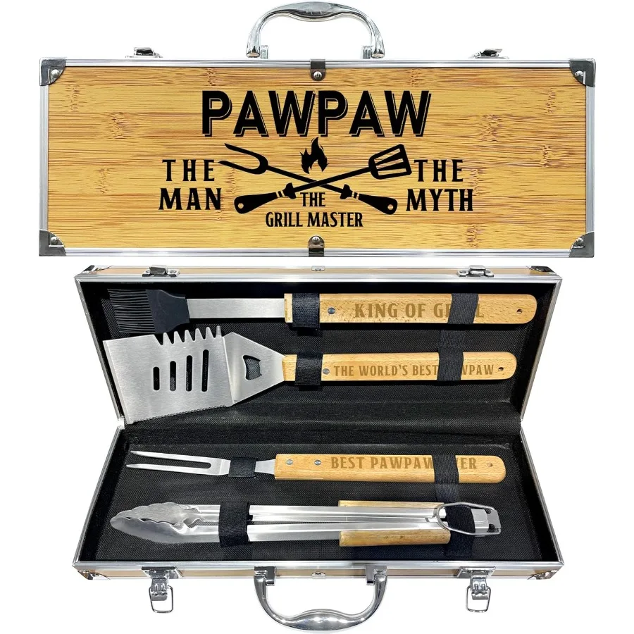 Paw Paw Gifts Fathers Day Pawpaw Gifts from Grandkids Heavy Duty Wooden BBQ Grilling Accessories Kit for Backyard Thick Stainle
Paw Paw Gifts Fathers Day Pawpaw Gifts from Grandkids Heavy Duty Wooden BBQ Grilling Accessories Kit for Backyard Thick Stainle