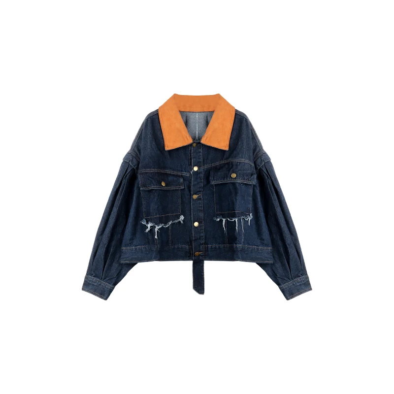Retro ort Denim Jaet Women's Loose Fit Autumn Winter Coat Collar Long Sve Casual Versatile plus Size Jeans Jaet
Retro ort Denim Jaet Women's Loose Fit Autumn Winter Coat Collar Long Sve Casual Versatile plus Size Jeans Jaet