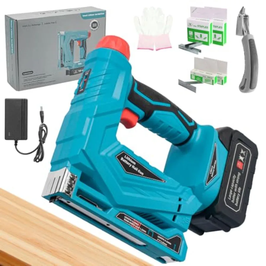 Cordless Brad Nailer and Stapler Gun with 18V Battery2-in-1 Electric Nail Gun with 4000 Staples and Nails Upholstery Staple Gun
Cordless Brad Nailer and Stapler Gun with 18V Battery2-in-1 Electric Nail Gun with 4000 Staples and Nails Upholstery Staple Gun