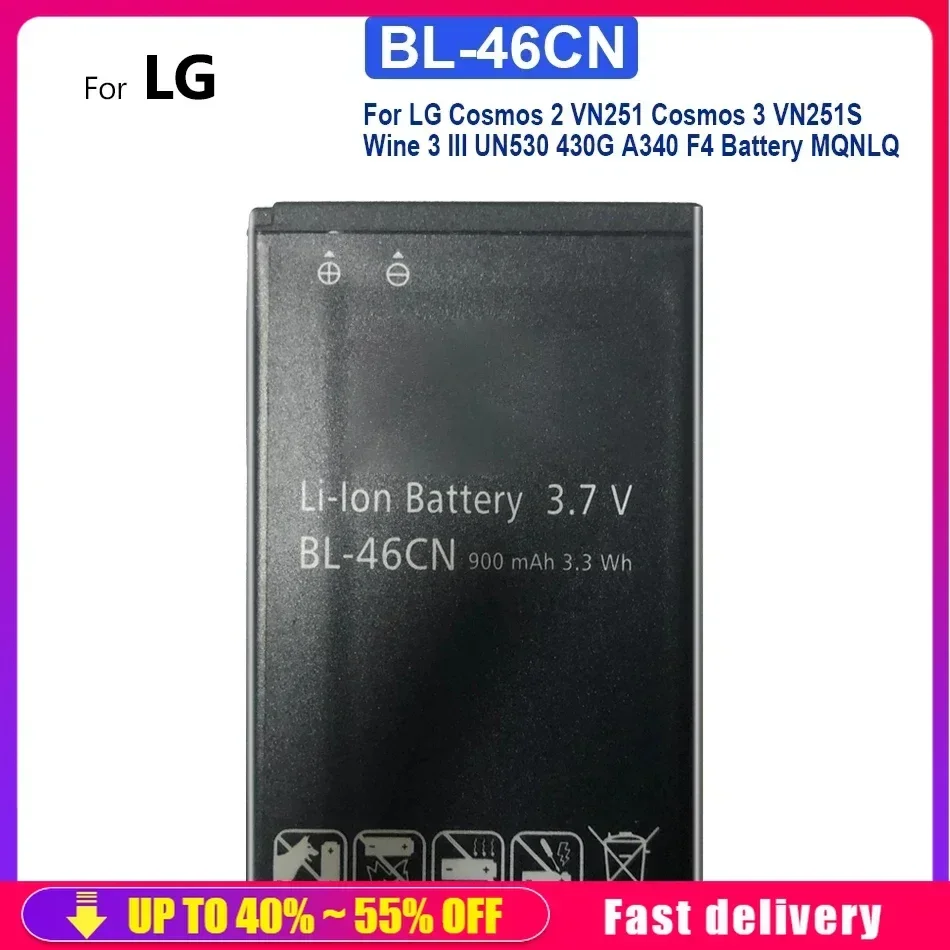 Аккумуляторы для мобильных телефонов BL-46CN 900 мАч для LG Cosmos 2 VN251 cosmos 3 VN251S Wine 3 III UN530 430G A340 F4 MQNLQ Аккумулятор
Аккумуляторы для мобильных телефонов BL-46CN 900 мАч для LG Cosmos 2 VN251 cosmos 3 VN251S Wine 3 III UN530 430G A340 F4 MQNLQ Аккумулятор