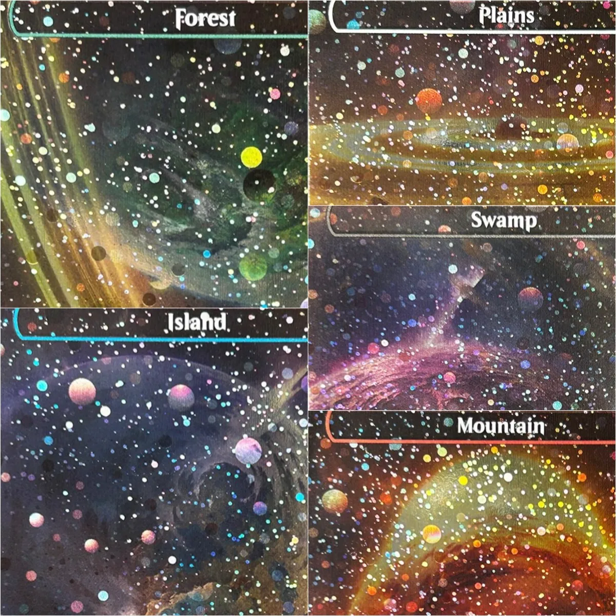 GalaxyFoil UNF(Basic Lands set) Magical Proxy Black Top Quality Proxy Playing Cards Gathering Board Game Deck Trading Cards
GalaxyFoil UNF(Basic Lands set) Magical Proxy Black Top Quality Proxy Playing Cards Gathering Board Game Deck Trading Cards