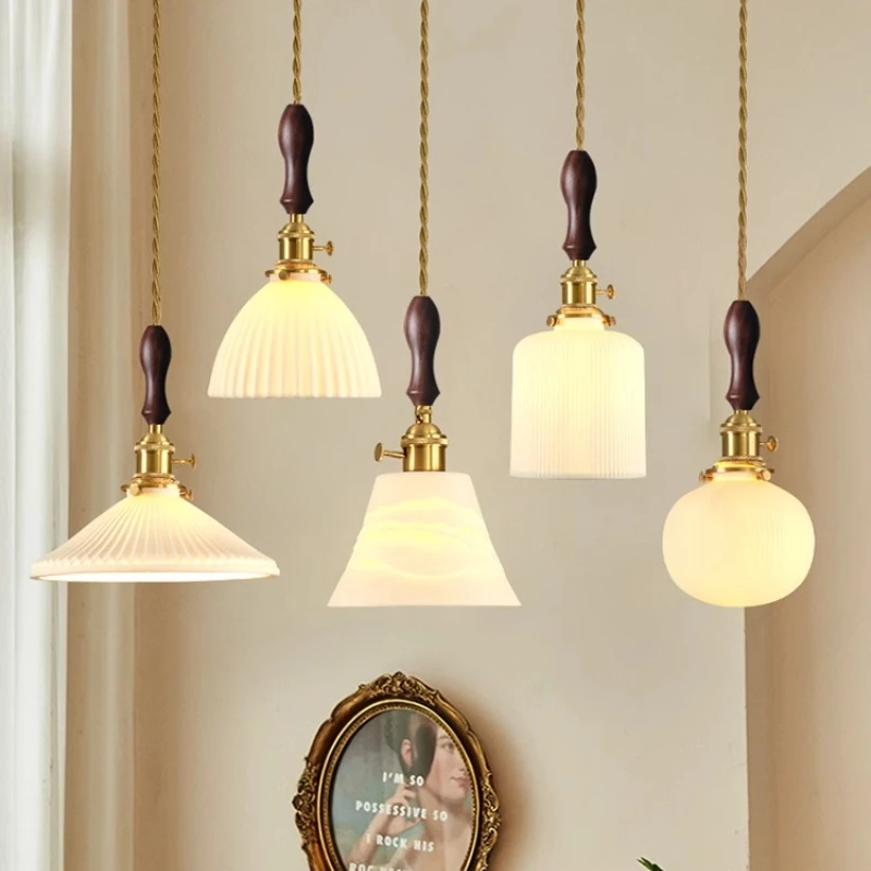 Japanese Pendant Lights Walnut Wood Retro LED E27 Chandelier Bedroom Study Cafe Restaurant Decoration for Home Ceiling Lighting
Japanese Pendant Lights Walnut Wood Retro LED E27 Chandelier Bedroom Study Cafe Restaurant Decoration for Home Ceiling Lighting