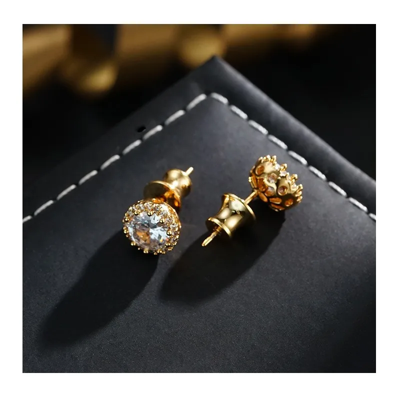 Needle Small Exquisite Super Flash Diamond-set Earrings Real Gold Electroplating Fashion Commuter Versatile Premium Earrings
Needle Small Exquisite Super Flash Diamond-set Earrings Real Gold Electroplating Fashion Commuter Versatile Premium Earrings