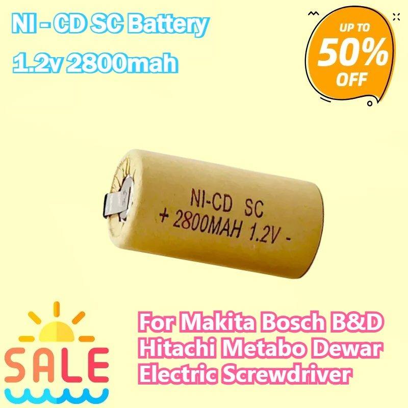 1.2v SC Battery 2800mah DIY Tool Vacuum Battery Suitable for Makita Bosch B&D Hitachi Metabo Dewar Electric Screwdriver
1.2v SC Battery 2800mah DIY Tool Vacuum Battery Suitable for Makita Bosch B&D Hitachi Metabo Dewar Electric Screwdriver