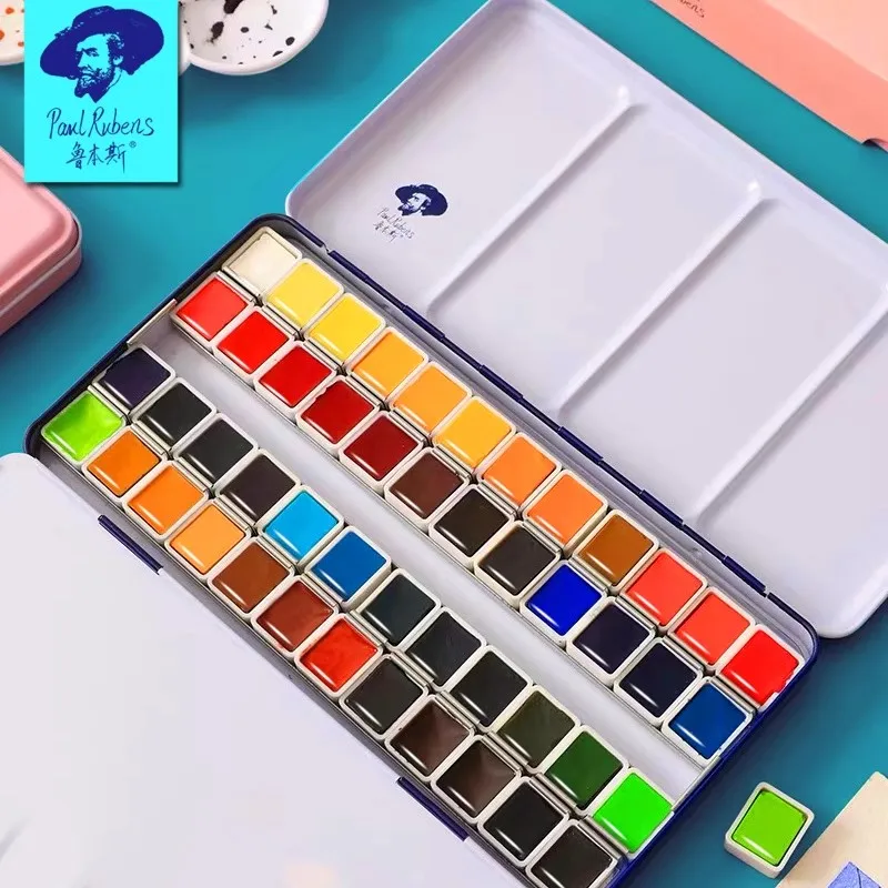 Paul Rubens Artist Solid Watercolor 48 Colors Tin Box Professional Beginner pearlescent color Student Art Painting acuarela Set
Paul Rubens Artist Solid Watercolor 48 Colors Tin Box Professional Beginner pearlescent color Student Art Painting acuarela Set
