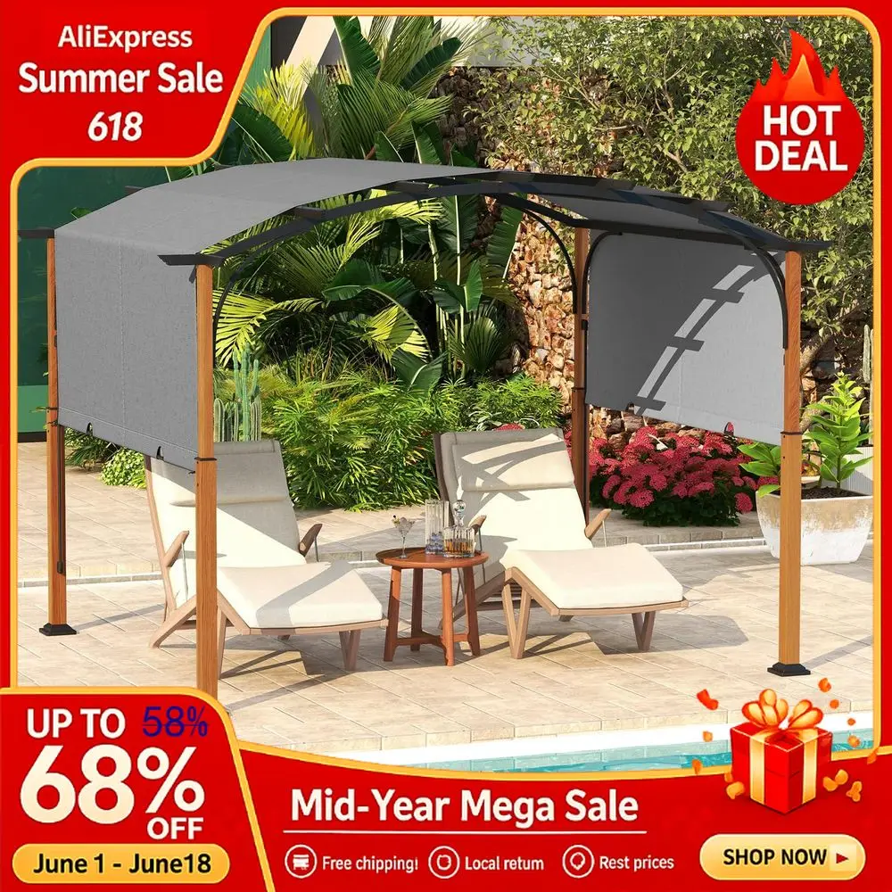 10x12Ft Pergola, Arched,with Retractable Sun Shade Canopy, Extra Large Patio Shelter Pavilion, Outdoor Pergola for Deck, Custom
10x12Ft Pergola, Arched,with Retractable Sun Shade Canopy, Extra Large Patio Shelter Pavilion, Outdoor Pergola for Deck, Custom