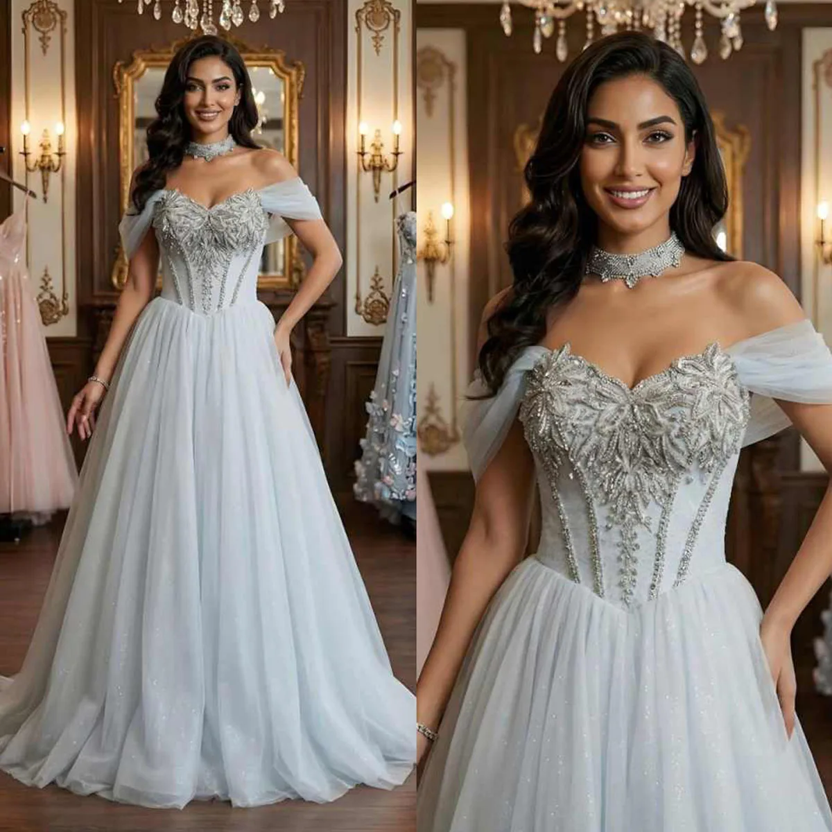 Customized Fashion Aline Wedding Dresses V-neck Of Shoulder Court Train Appliques Sleeveless Robe De Mariée Engagement
Customized Fashion Aline Wedding Dresses V-neck Of Shoulder Court Train Appliques Sleeveless Robe De Mariée Engagement