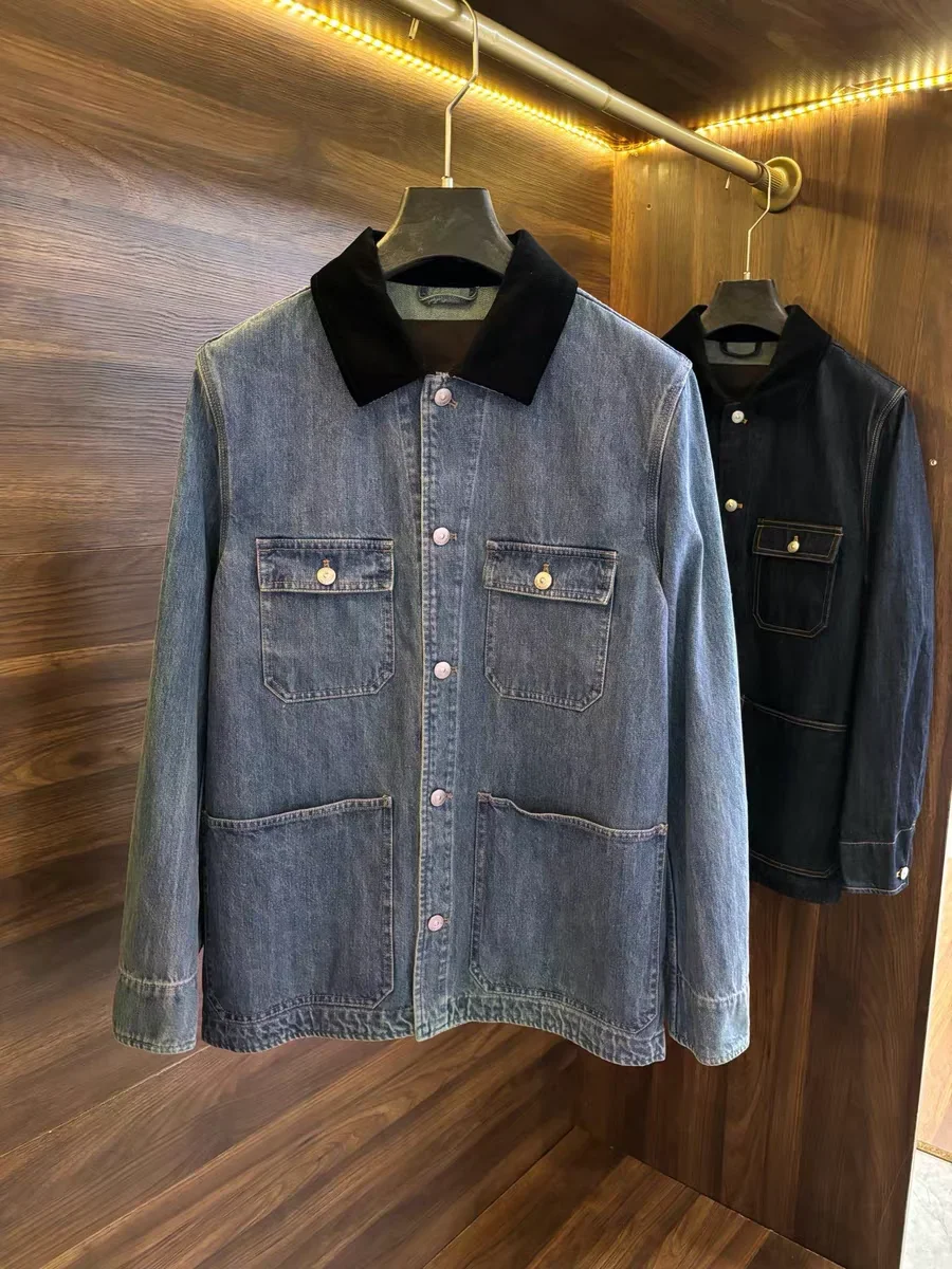 LP Italian 25aw lapel washed medium and long denim jacket
LP Italian 25aw lapel washed medium and long denim jacket