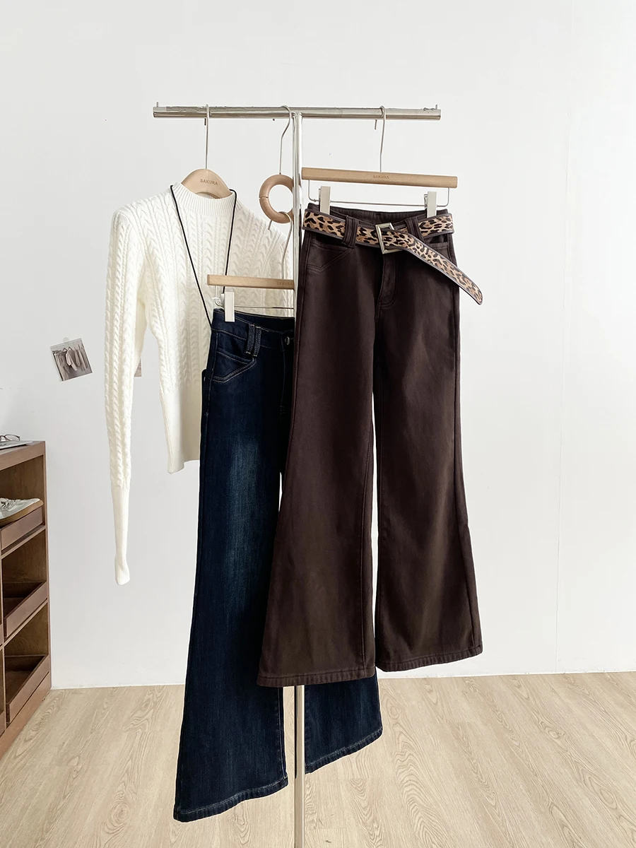 Retro High Waist Wide Leg Denim Jeans Women's Autumn Winter Loose Versatile Washed Long Pants Fleece Lined Micro Flared Pants
Retro High Waist Wide Leg Denim Jeans Women's Autumn Winter Loose Versatile Washed Long Pants Fleece Lined Micro Flared Pants