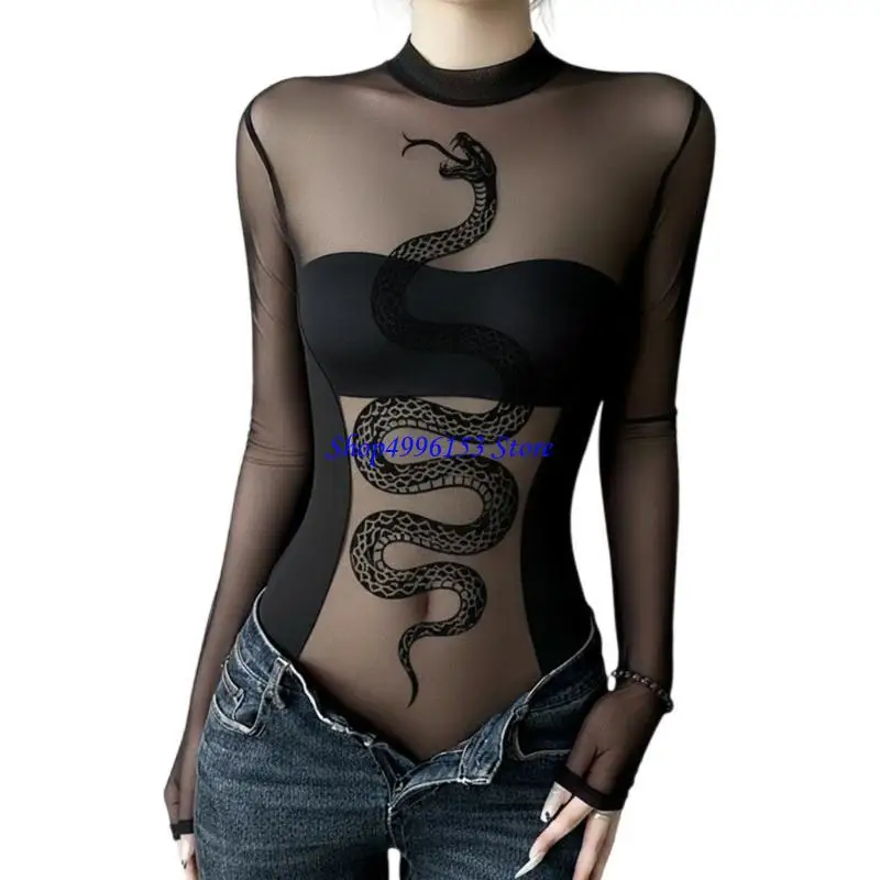 Q0KE Stretchy Sheer Bodysuit Snake Pattern Mesh Jumpsuit Women Nightclub Clothing
Q0KE Stretchy Sheer Bodysuit Snake Pattern Mesh Jumpsuit Women Nightclub Clothing