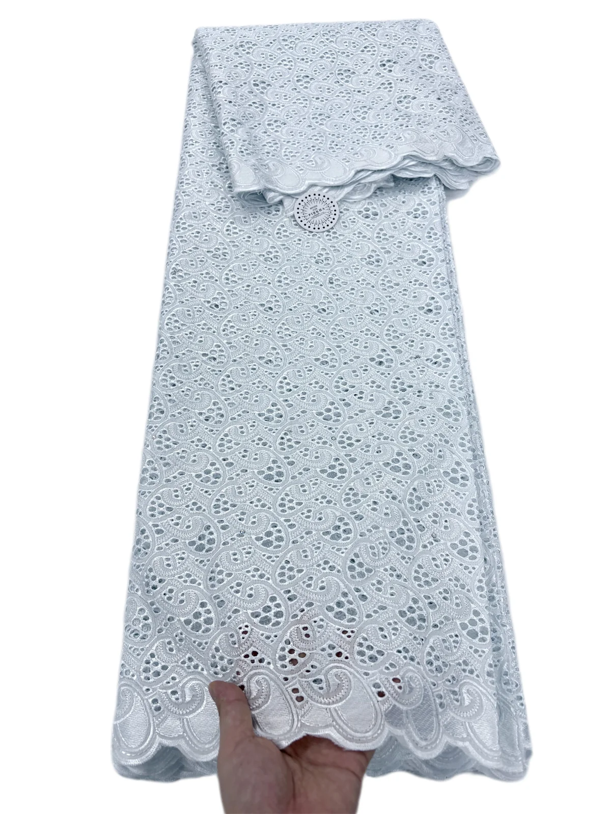 Nigerian Dry Swiss Voile Lace Fabric - Embroidered 100% Cotton With Stones For Bridal Evening Party Dresses High-Quality 5Yards
Nigerian Dry Swiss Voile Lace Fabric - Embroidered 100% Cotton With Stones For Bridal Evening Party Dresses High-Quality 5Yards