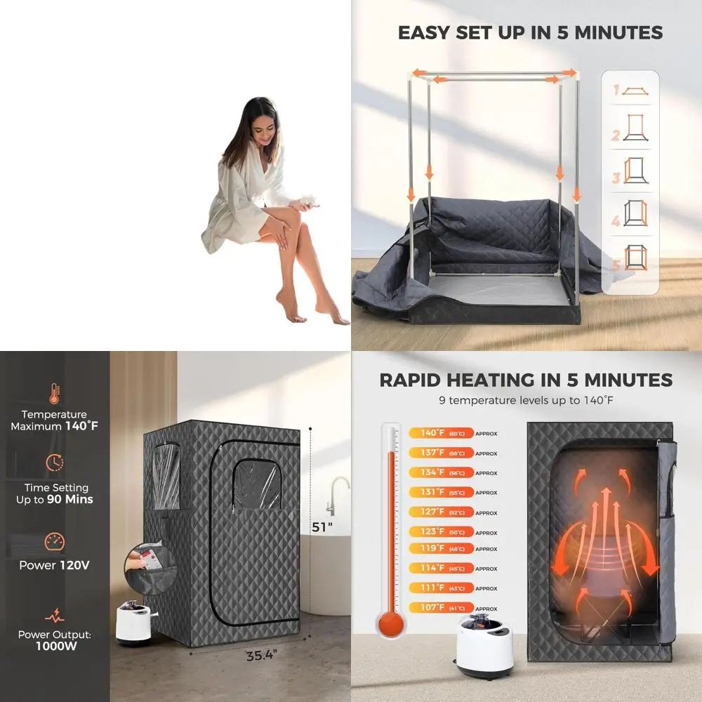 Портативная домашняя паровая сауна-палатка для всего тела с генератором 2,6 л 1000 Вт, таймером на 90 минут, складным стулом и пультом дистанционного управления (серая)
Портативная домашняя паровая сауна-палатка для всего тела с генератором 2,6 л 1000 Вт, таймером на 90 минут, складным стулом и пультом дистанционного управления (серая)