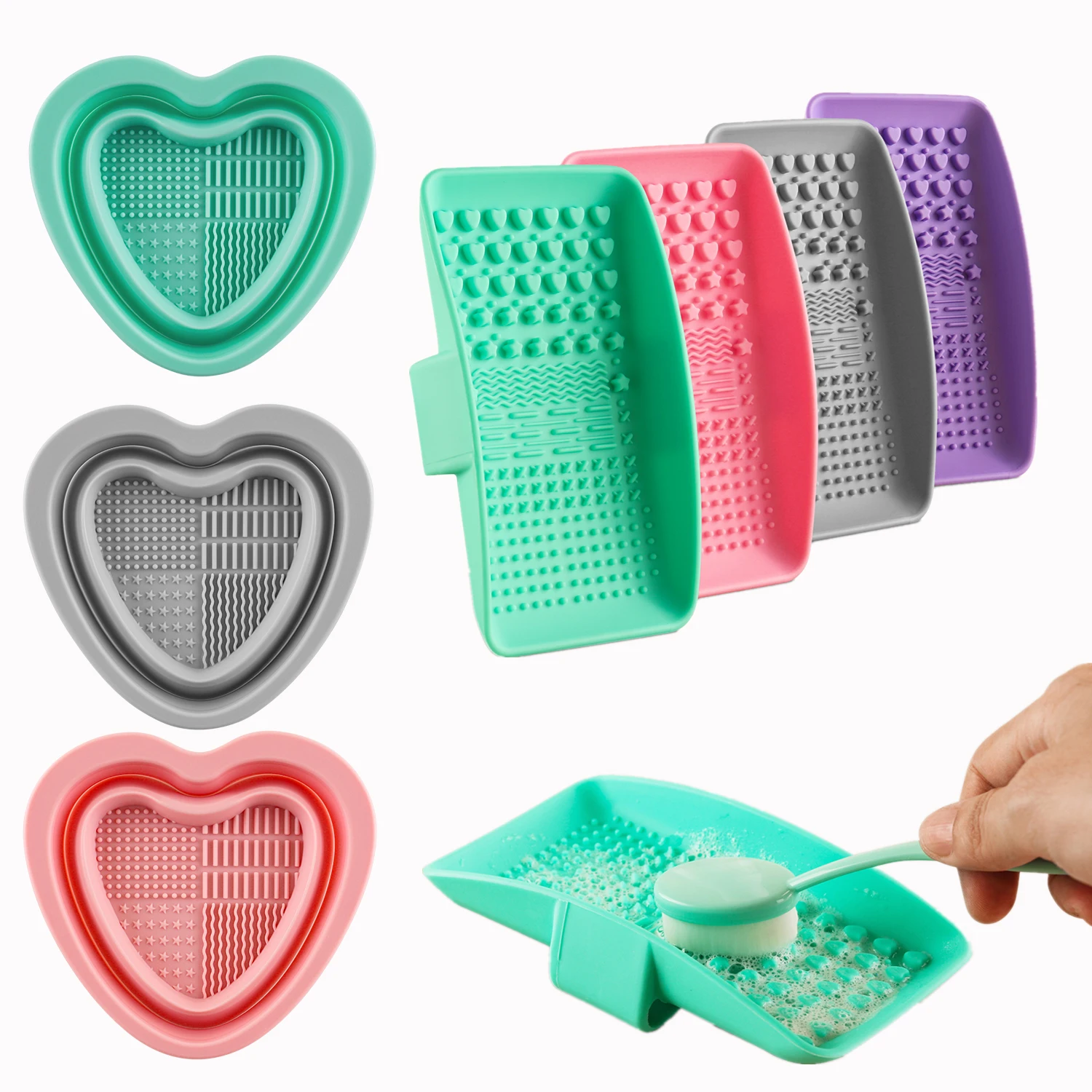 Handheld Silicone Brush Scrubber / Foldable Brush Cleaning Bowl Mat To Clean Blender Brushes A Lot Easier Brush Cleaning Palette
Handheld Silicone Brush Scrubber / Foldable Brush Cleaning Bowl Mat To Clean Blender Brushes A Lot Easier Brush Cleaning Palette