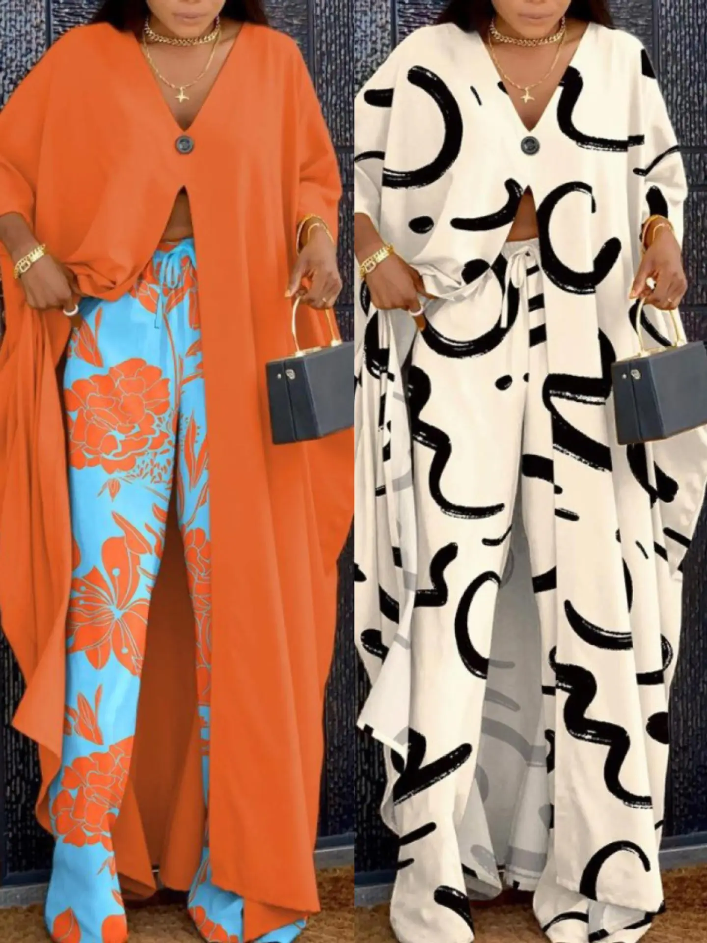 2023 Spring New Split End Shirt Long Trousers Two Piece Suit Women Slit Robe Leisure Loose Bat Sleeve Suit Matching Sets
2023 Spring New Split End Shirt Long Trousers Two Piece Suit Women Slit Robe Leisure Loose Bat Sleeve Suit Matching Sets