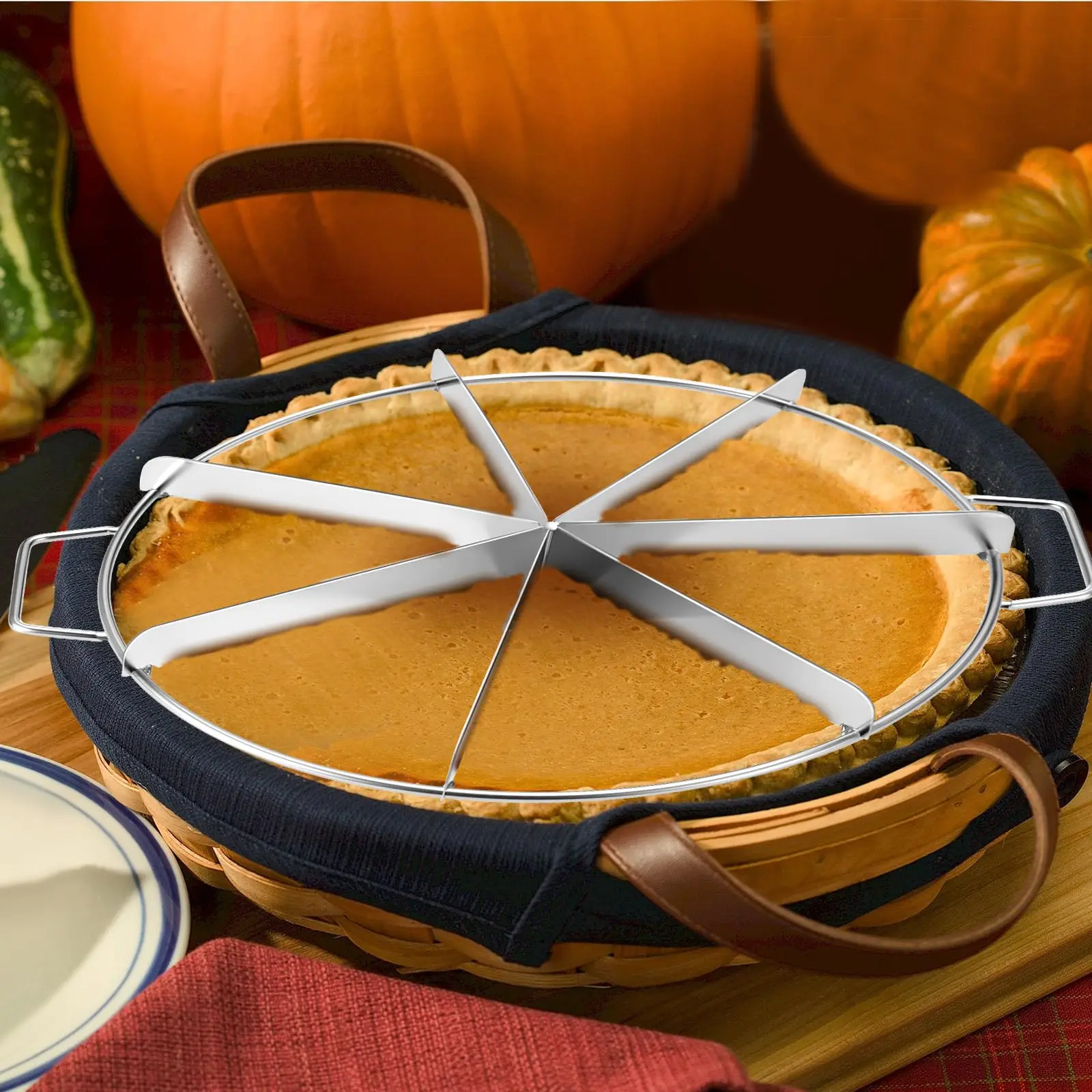 Stainless Steel Cake Cutter Slicer Pastry Portion Marker Mousse Pie Pizza Divider for Even Slices Home Baking Accessories Party
Stainless Steel Cake Cutter Slicer Pastry Portion Marker Mousse Pie Pizza Divider for Even Slices Home Baking Accessories Party