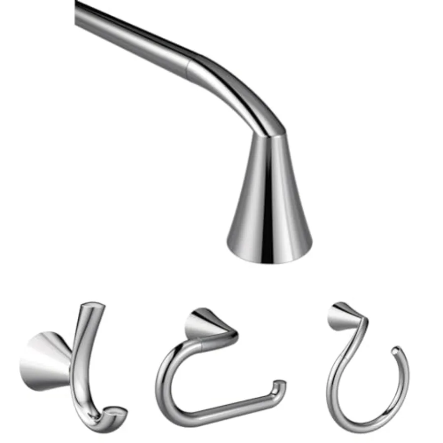 Glyde Brushed Nickel Accessories Bundle Featuring 18inch Towel Bar YB2318CH Robe Hook YB2303CH Single Post Toilet Paper Holder
Glyde Brushed Nickel Accessories Bundle Featuring 18inch Towel Bar YB2318CH Robe Hook YB2303CH Single Post Toilet Paper Holder