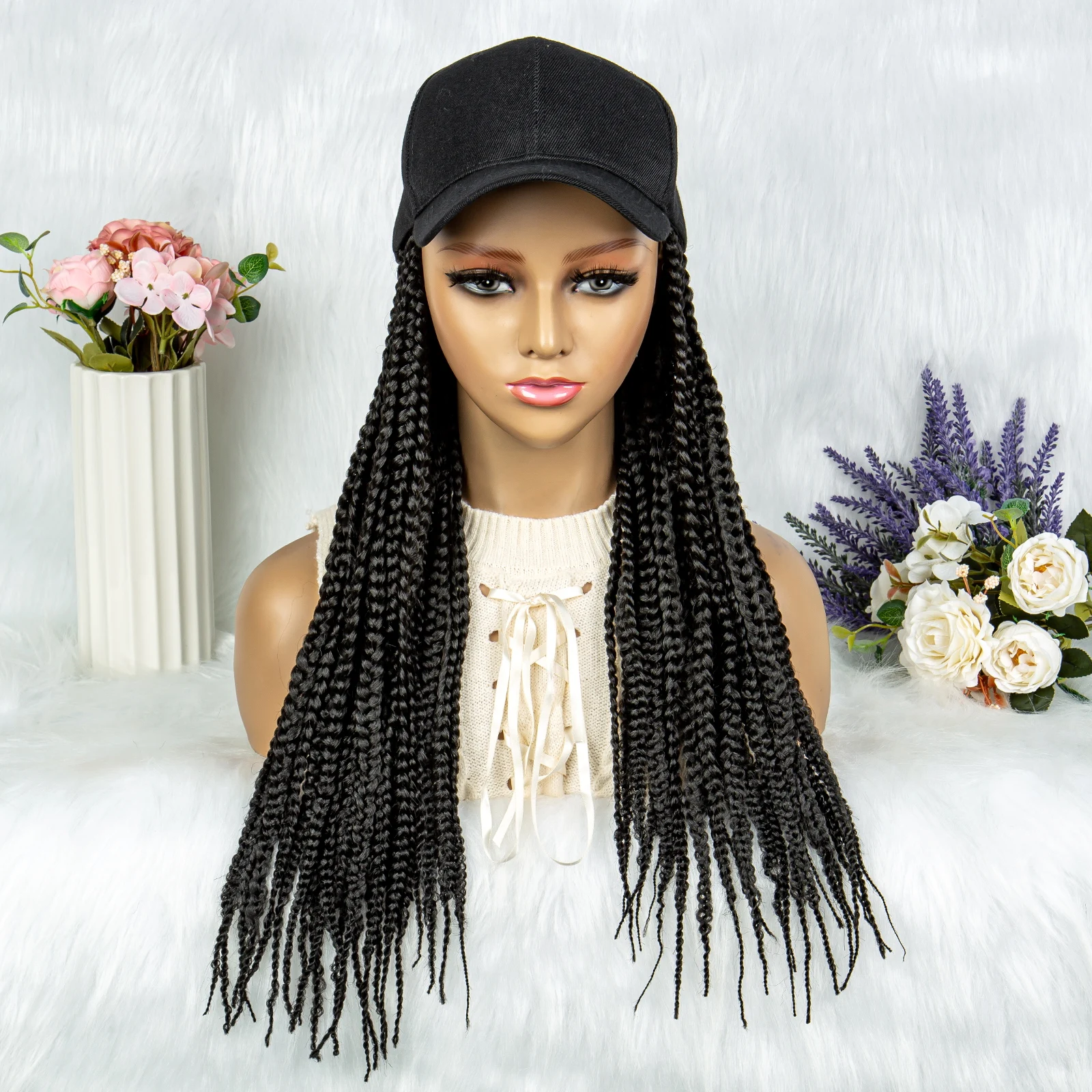 20 inches Braided Wigs Synthetic Baseball Cap Wig with Braided Box Braids Wigs For Afro Black Women Hat Wig Adjustable For Girls
20 inches Braided Wigs Synthetic Baseball Cap Wig with Braided Box Braids Wigs For Afro Black Women Hat Wig Adjustable For Girls
