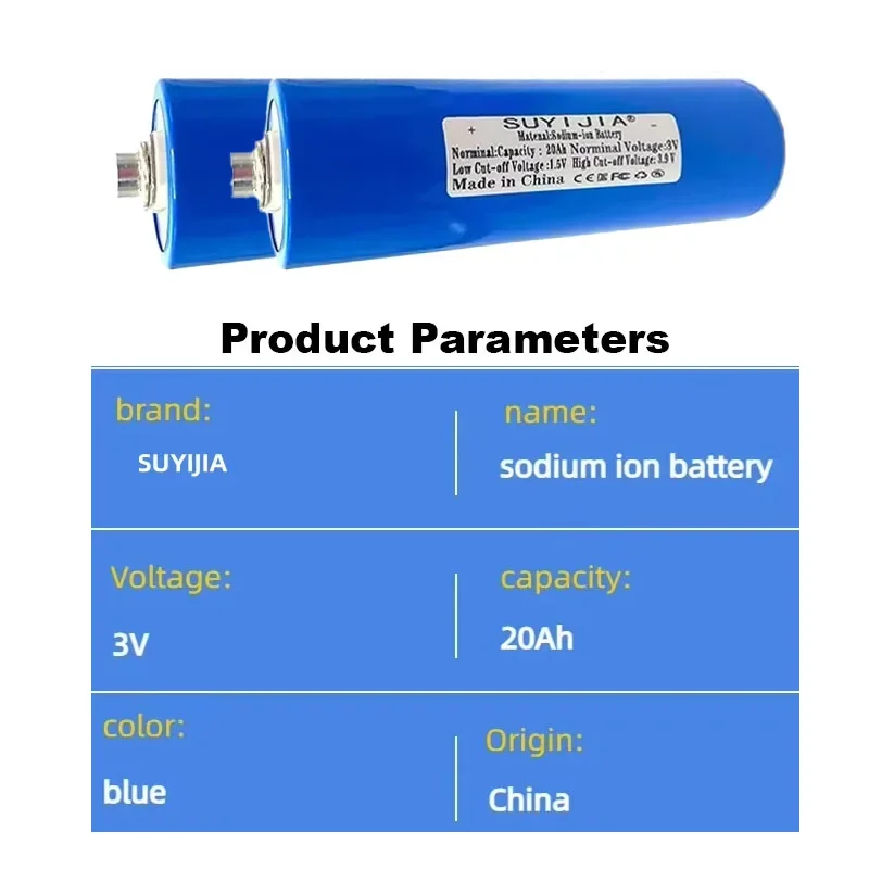 New 46145 3V sodium ion battery 20AH 10C emission low temperature rechargeable power battery DIY energy storage scooter tram
New 46145 3V sodium ion battery 20AH 10C emission low temperature rechargeable power battery DIY energy storage scooter tram