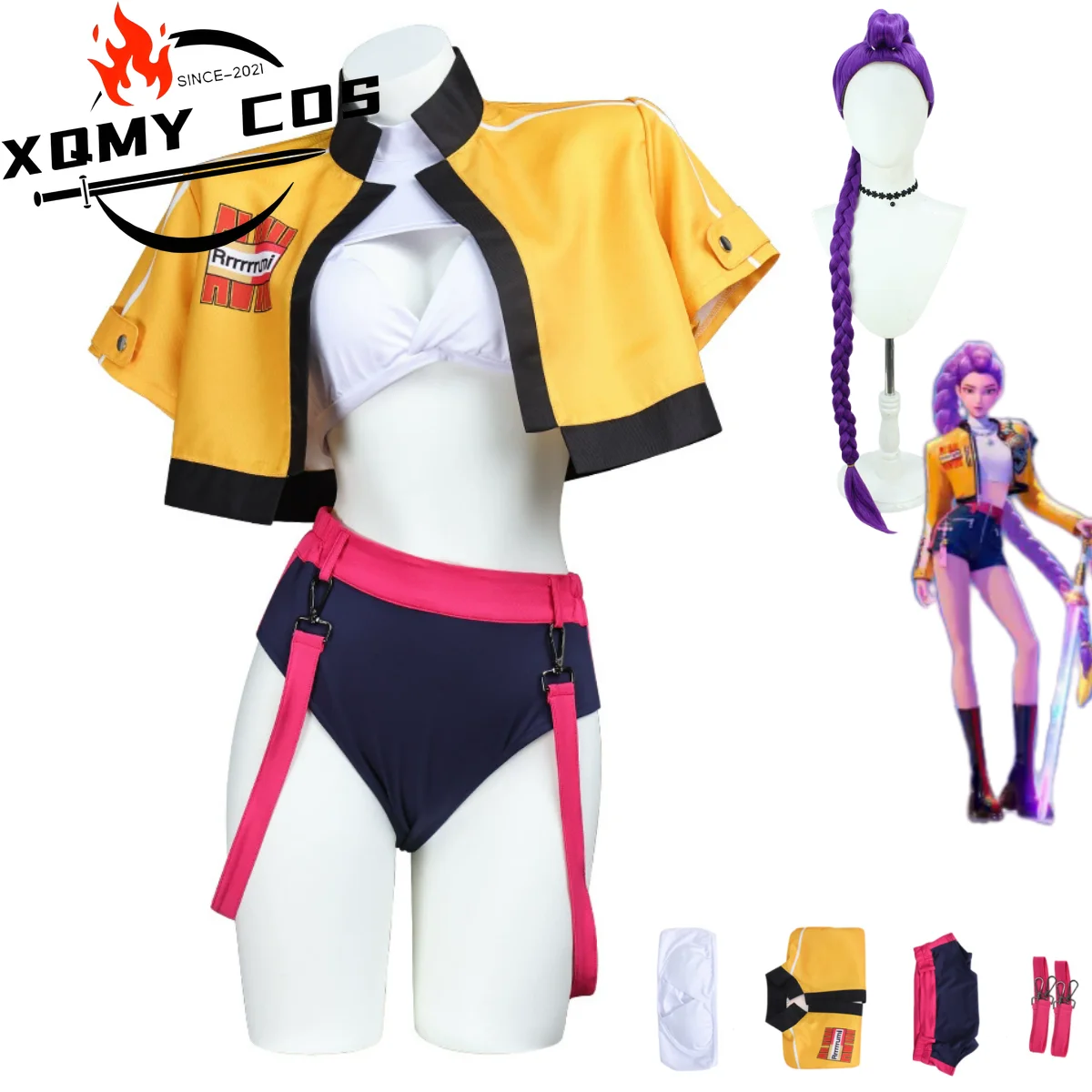 XqAnime KPop Demon Hunters Rumi Cosplay Costume Yellow Coat Uniform Swimsuit Shorts Wig Woman Sexy Carnival Bikini Suit
XqAnime KPop Demon Hunters Rumi Cosplay Costume Yellow Coat Uniform Swimsuit Shorts Wig Woman Sexy Carnival Bikini Suit
