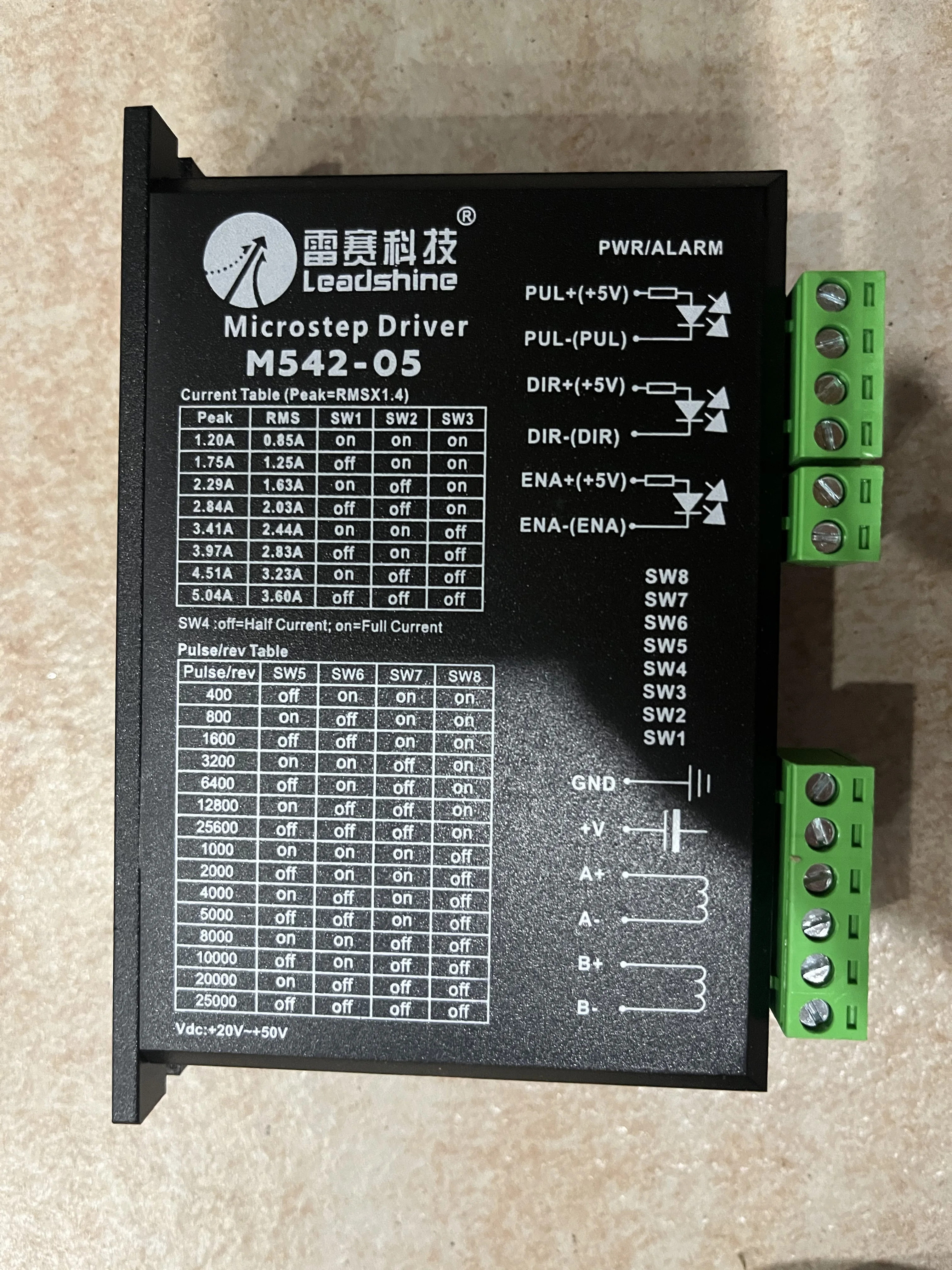 Leadshine M542-05 Two-phase stepper motor servo driver for laser phototypesetting, medical, CNC printer
Leadshine M542-05 Two-phase stepper motor servo driver for laser phototypesetting, medical, CNC printer