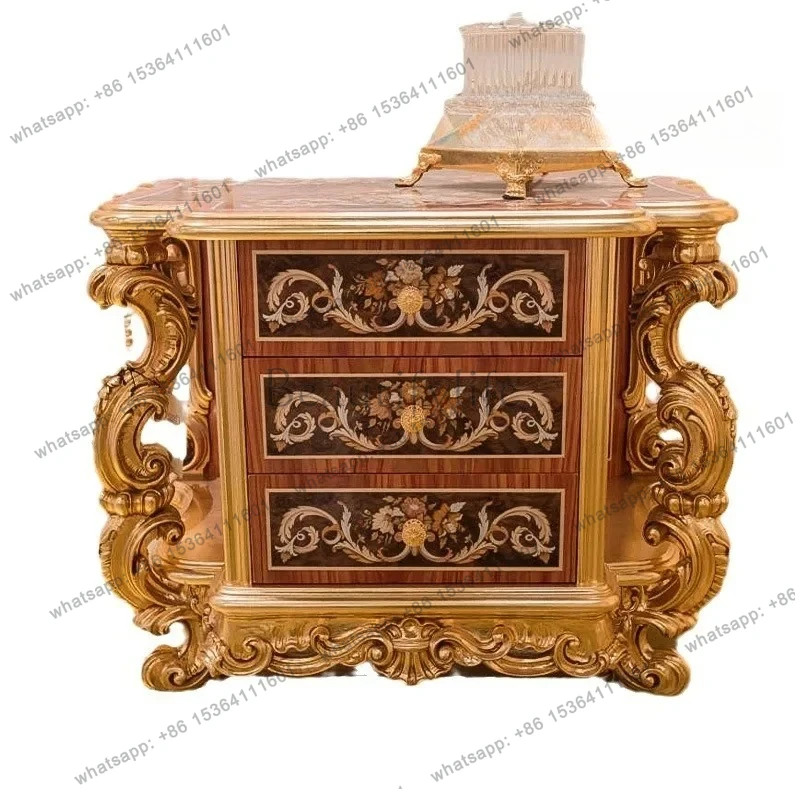 yj58 European bedroom bedside table Solid wood hand-carved bedside table Classical bedside table furniture with pumping
yj58 European bedroom bedside table Solid wood hand-carved bedside table Classical bedside table furniture with pumping