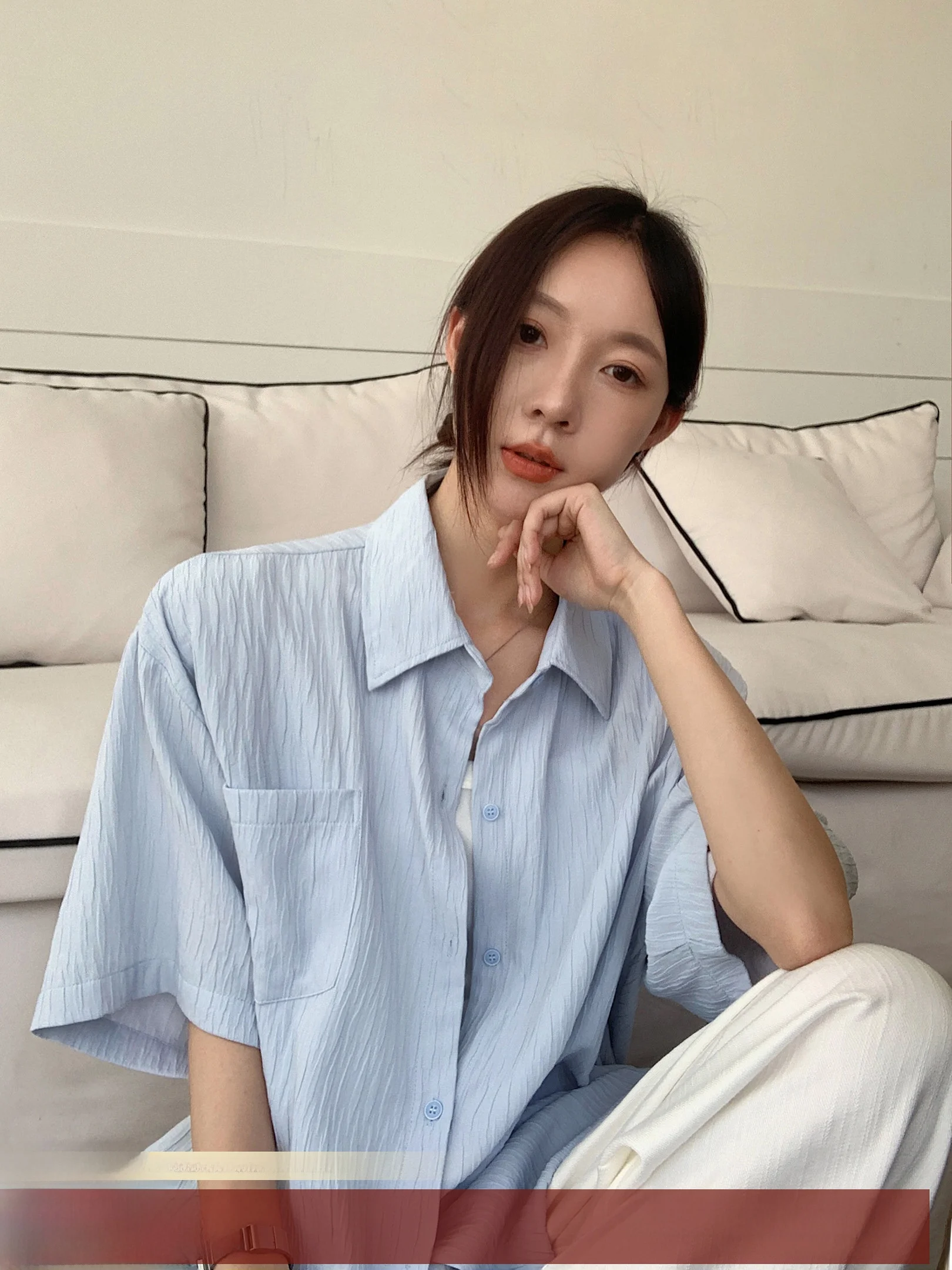 Summer New Women's Short Sleeve Shirt Textured Physical Sun Protection Thin Outerwear Salted Oolong Tea Texture Loose Fit
Summer New Women's Short Sleeve Shirt Textured Physical Sun Protection Thin Outerwear Salted Oolong Tea Texture Loose Fit