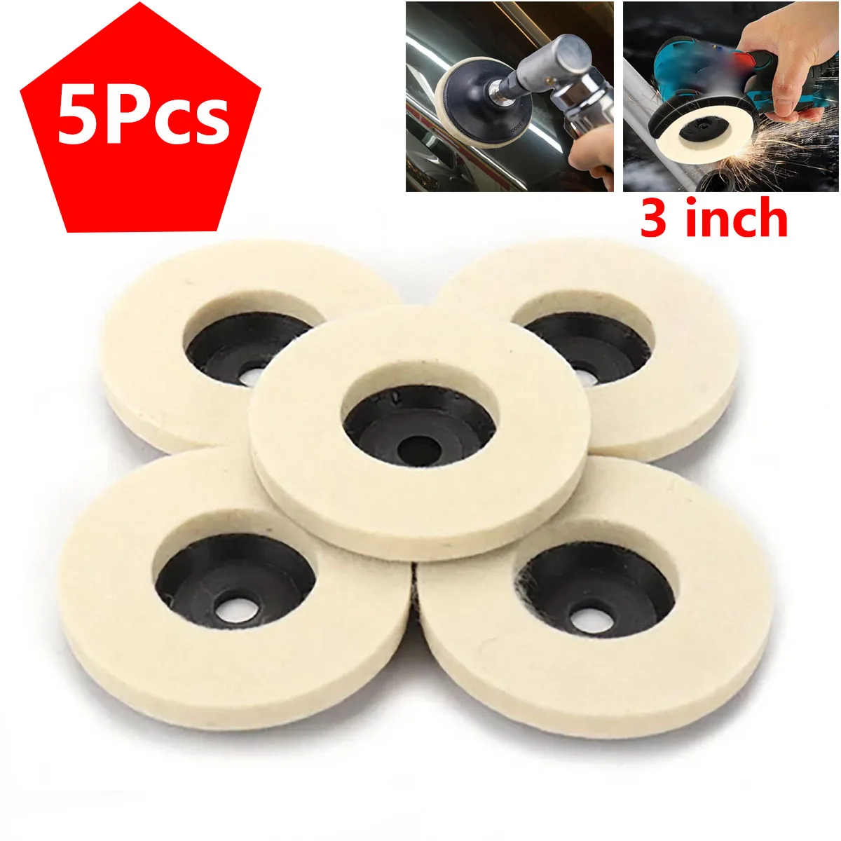 5Pcs 3 inch Wool Polishing Wheel Polishing Pads Angle Grinder Wheel Felt Polishing Disc for Metal Marble Glass Ceramic 75mm DIY
5Pcs 3 inch Wool Polishing Wheel Polishing Pads Angle Grinder Wheel Felt Polishing Disc for Metal Marble Glass Ceramic 75mm DIY