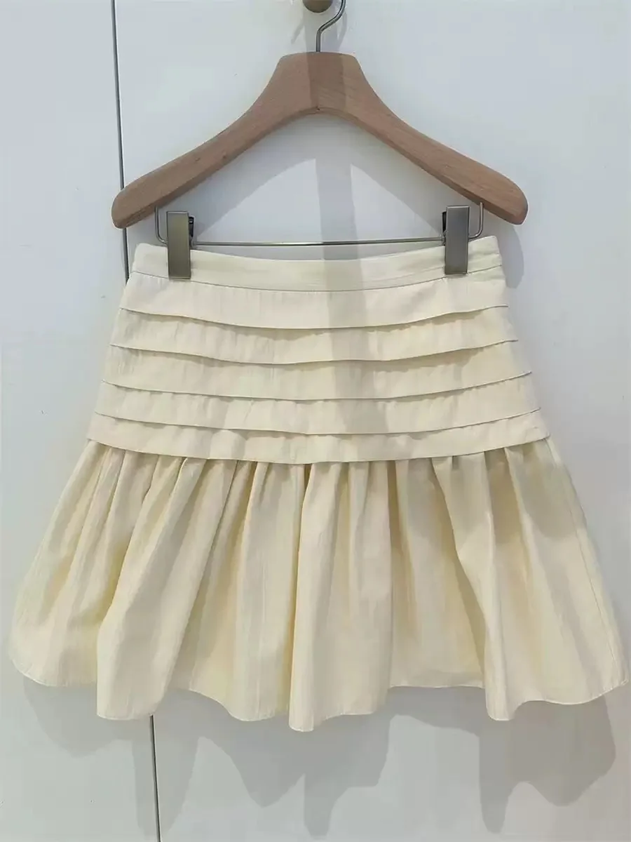 Summer 2026 High Waist A-Line Pleated Layered Fluffy Lace Skirt Half-length Cotton Ball Gown Skirts for Women in Beige
Summer 2026 High Waist A-Line Pleated Layered Fluffy Lace Skirt Half-length Cotton Ball Gown Skirts for Women in Beige