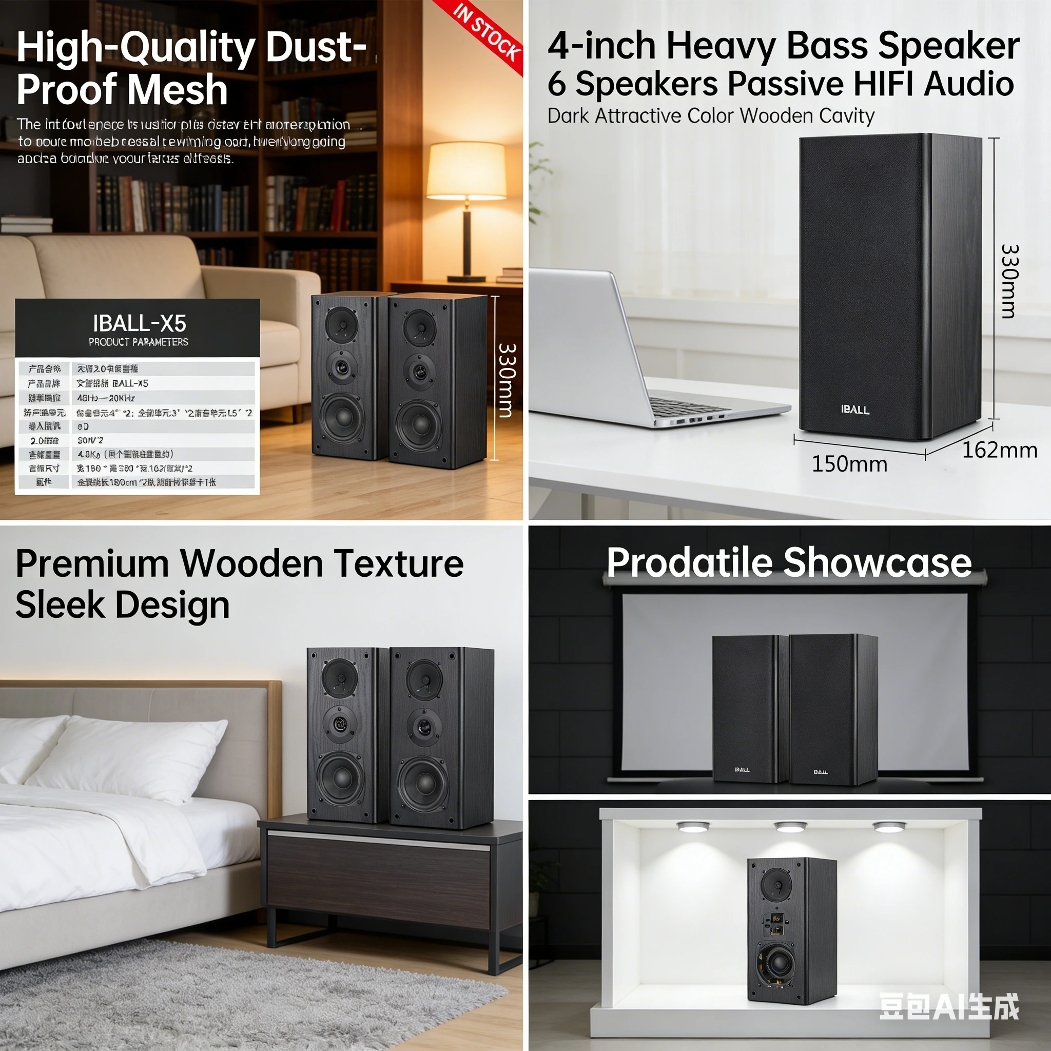 2.0 Passive Amplifier Speaker Pair Wood Enclosure HIFI Stereo Sound Bookshelf Speaker for Home Theater PC Computer Audio System
2.0 Passive Amplifier Speaker Pair Wood Enclosure HIFI Stereo Sound Bookshelf Speaker for Home Theater PC Computer Audio System