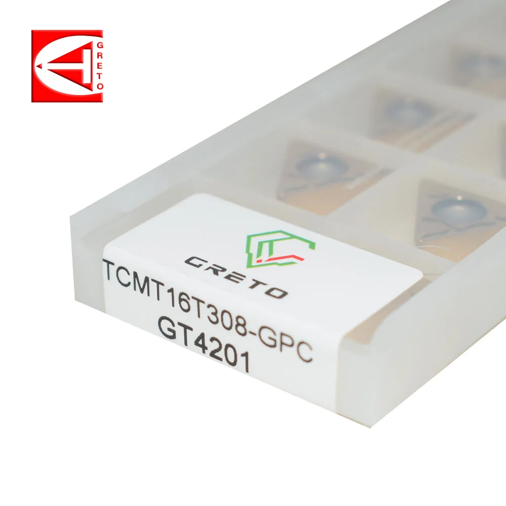 GRETO TCMT16T304-GPC TCMT16T308-GPC GT4201 Cemented Carbide Cutting Turning Tool For Steel Parts Stainless Steel
GRETO TCMT16T304-GPC TCMT16T308-GPC GT4201 Cemented Carbide Cutting Turning Tool For Steel Parts Stainless Steel