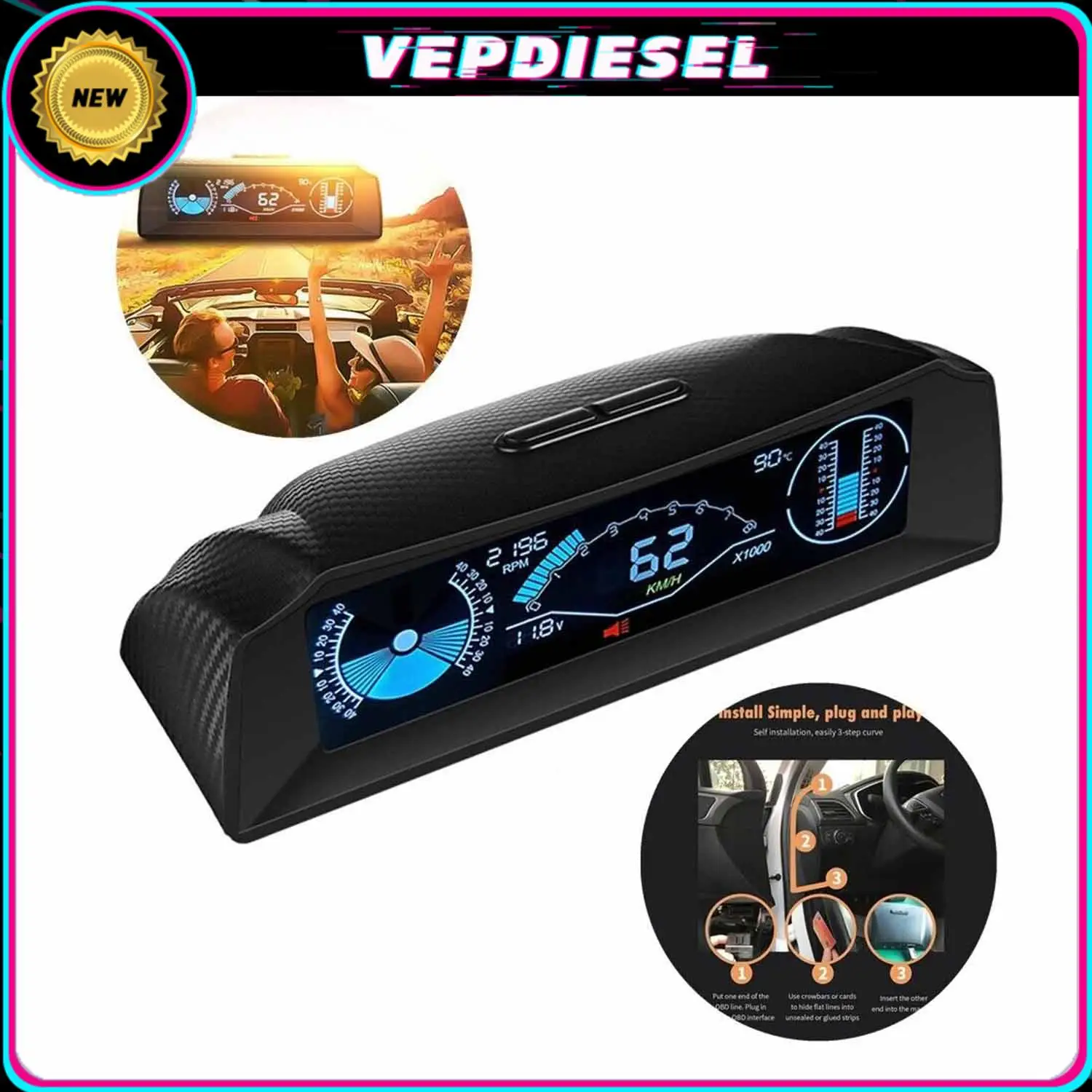 1Pcs Car OBD2 Multi-function Gauge HUD Head-Up-Digital Speedometer Slope Display Car HUD
1Pcs Car OBD2 Multi-function Gauge HUD Head-Up-Digital Speedometer Slope Display Car HUD