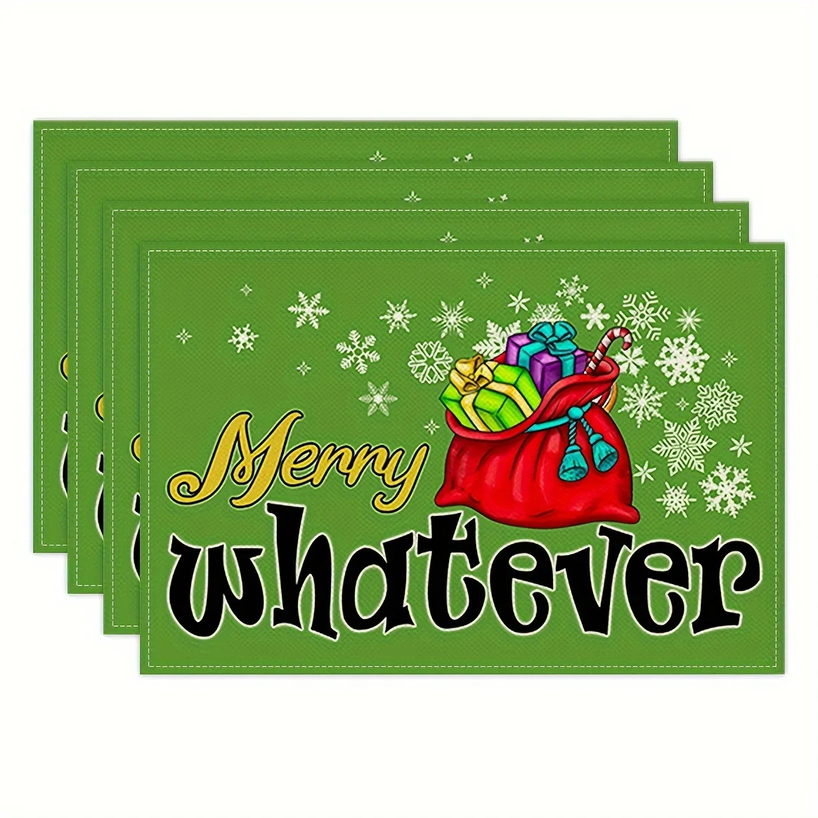 4pcs, Christmas Gift Snowflake Green Christmas Placemat, 12X18 Inches, Seasonal Rural Holiday Retro Gratitude Winter Placemat
4pcs, Christmas Gift Snowflake Green Christmas Placemat, 12X18 Inches, Seasonal Rural Holiday Retro Gratitude Winter Placemat