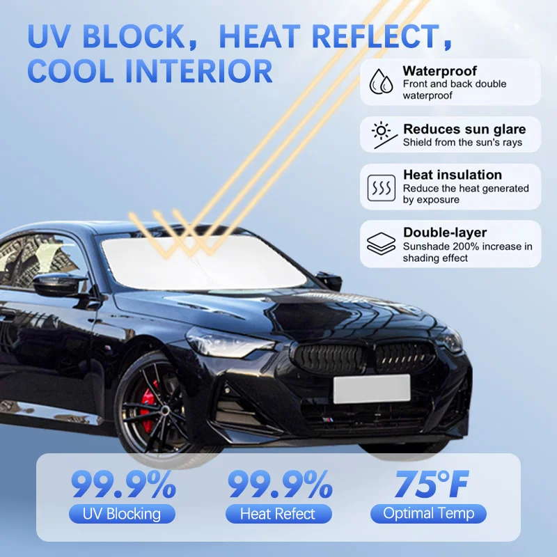 Car Windshield Sun Shade For BMW 2 Series 240i F22 F23 F44 Sunshade Sun Visor Protector Blocks UV Rays Summer Car Accessories
Car Windshield Sun Shade For BMW 2 Series 240i F22 F23 F44 Sunshade Sun Visor Protector Blocks UV Rays Summer Car Accessories