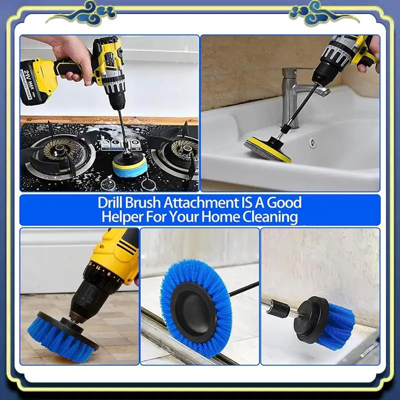 Drill Brush Attachment Set Replacement Accessories 27-Piece Electric Scrubber Cleaning Kit For Tub, Extension Attachment
Drill Brush Attachment Set Replacement Accessories 27-Piece Electric Scrubber Cleaning Kit For Tub, Extension Attachment