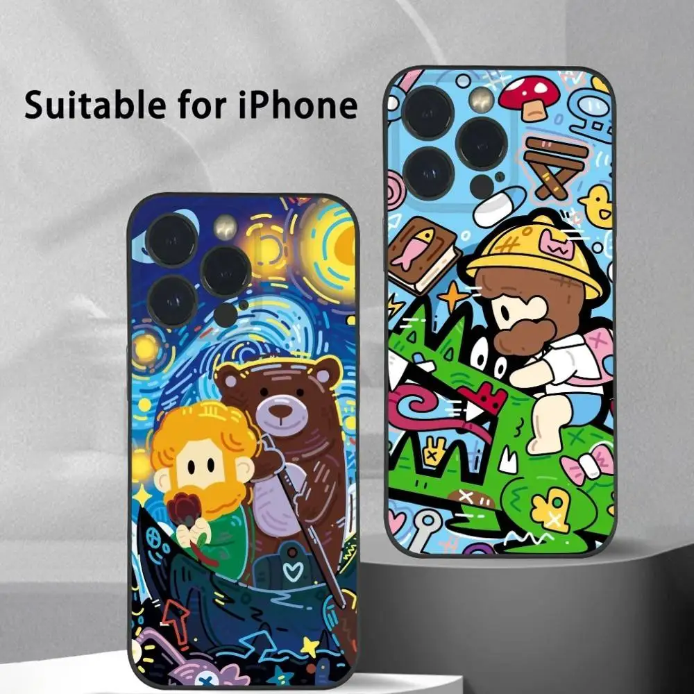 Cartoon Van Gogh Phone Case For iPhone 16 15 14 13 Pro Max Plus Mini Frosted Soft Shell Funda
Cartoon Van Gogh Phone Case For iPhone 16 15 14 13 Pro Max Plus Mini Frosted Soft Shell Funda