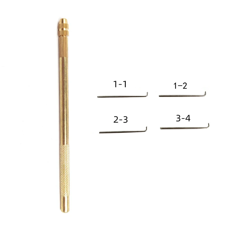 Ventilating Needle for wig making Brass Ventilating Holder and 4 Different Size Stainless Steel Needles for Make/Repair Lace Wig
Ventilating Needle for wig making Brass Ventilating Holder and 4 Different Size Stainless Steel Needles for Make/Repair Lace Wig