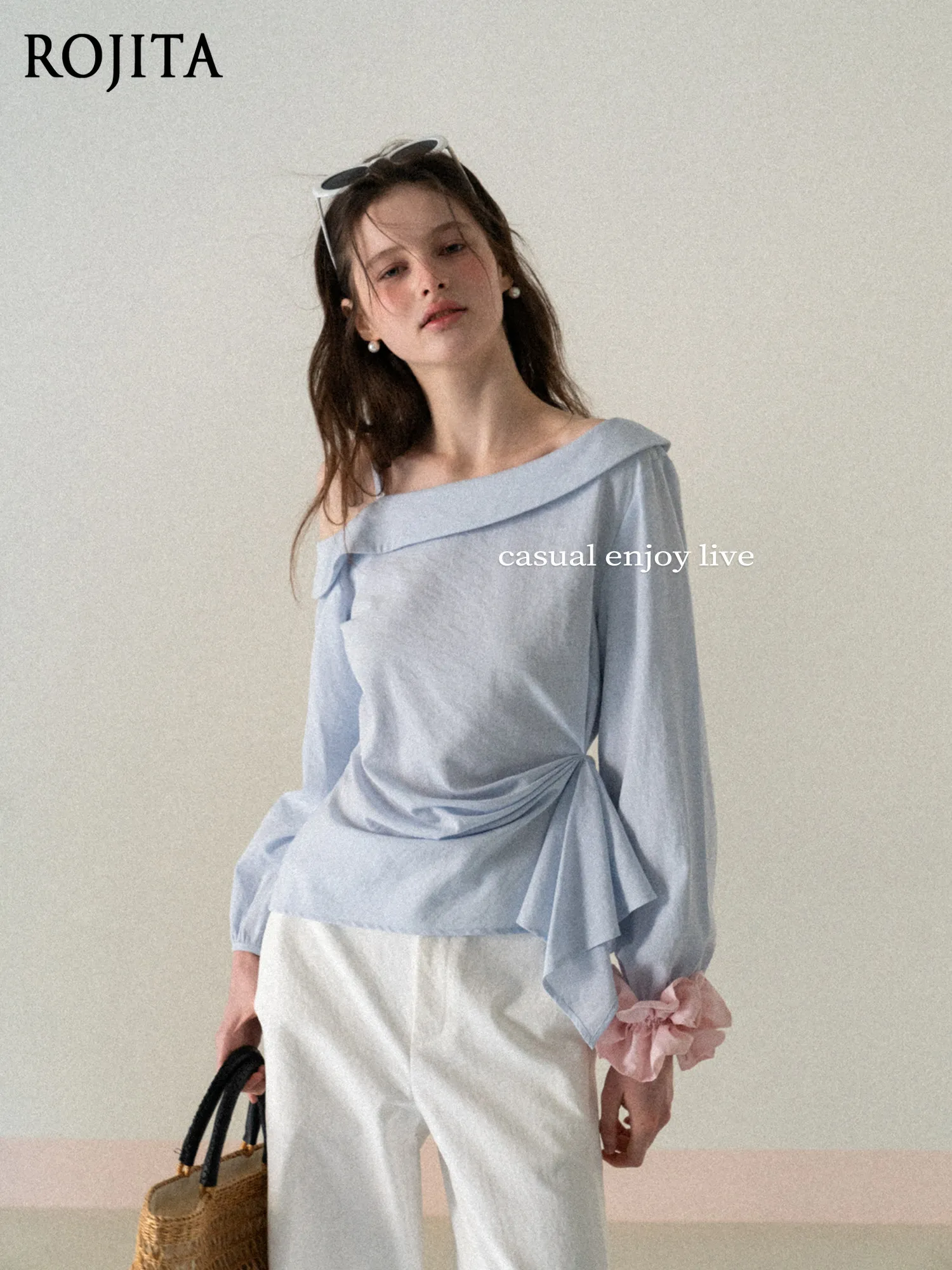 Blue Blouse Irregular Ruched One-shoulder Blouse for Women 2026 Spring Summer Designer Slim-fit Long Sleeve Top Women Tops
Blue Blouse Irregular Ruched One-shoulder Blouse for Women 2026 Spring Summer Designer Slim-fit Long Sleeve Top Women Tops