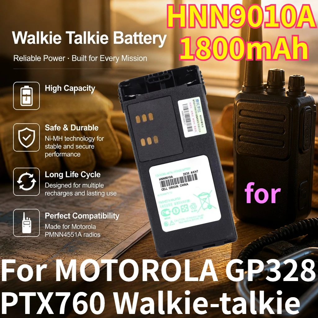 HNN9010A 1800mAh Walkie Talkie Batteries for MOTOROLA GP328 PTX760 Walkie-talkie Explosion-proof Battery HNN9010A Accessories
HNN9010A 1800mAh Walkie Talkie Batteries for MOTOROLA GP328 PTX760 Walkie-talkie Explosion-proof Battery HNN9010A Accessories