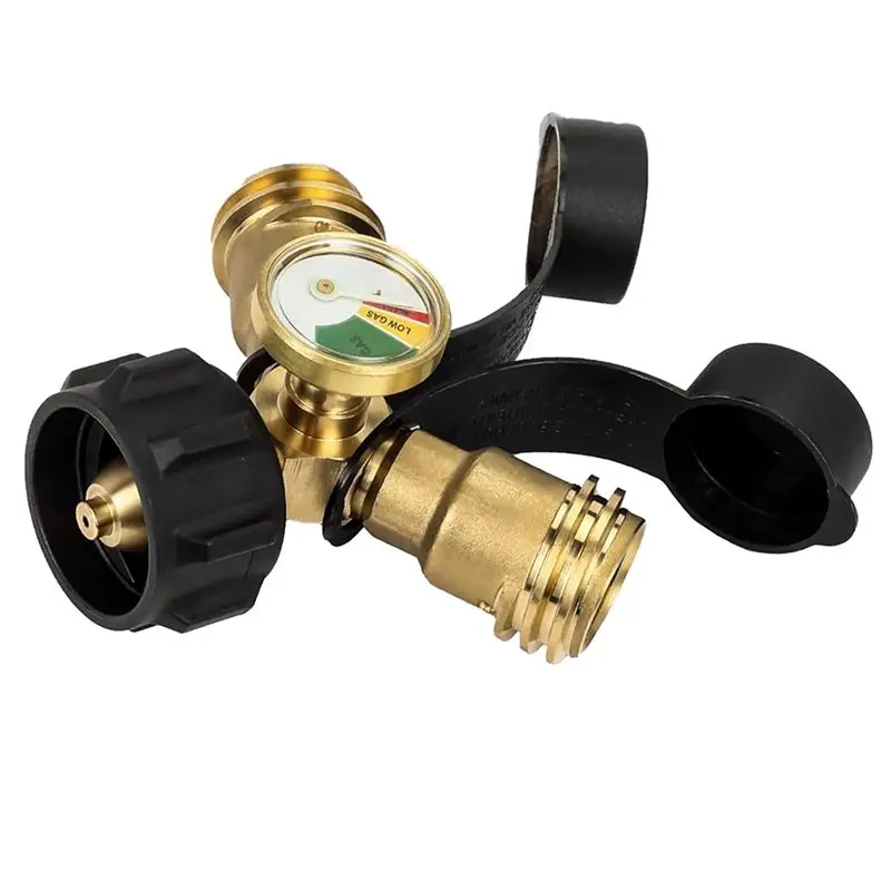 B84B-Propane Splitter 2 Way With Gauge, Adapter For Camping Stoves, Heaters, BBQ Grills
B84B-Propane Splitter 2 Way With Gauge, Adapter For Camping Stoves, Heaters, BBQ Grills