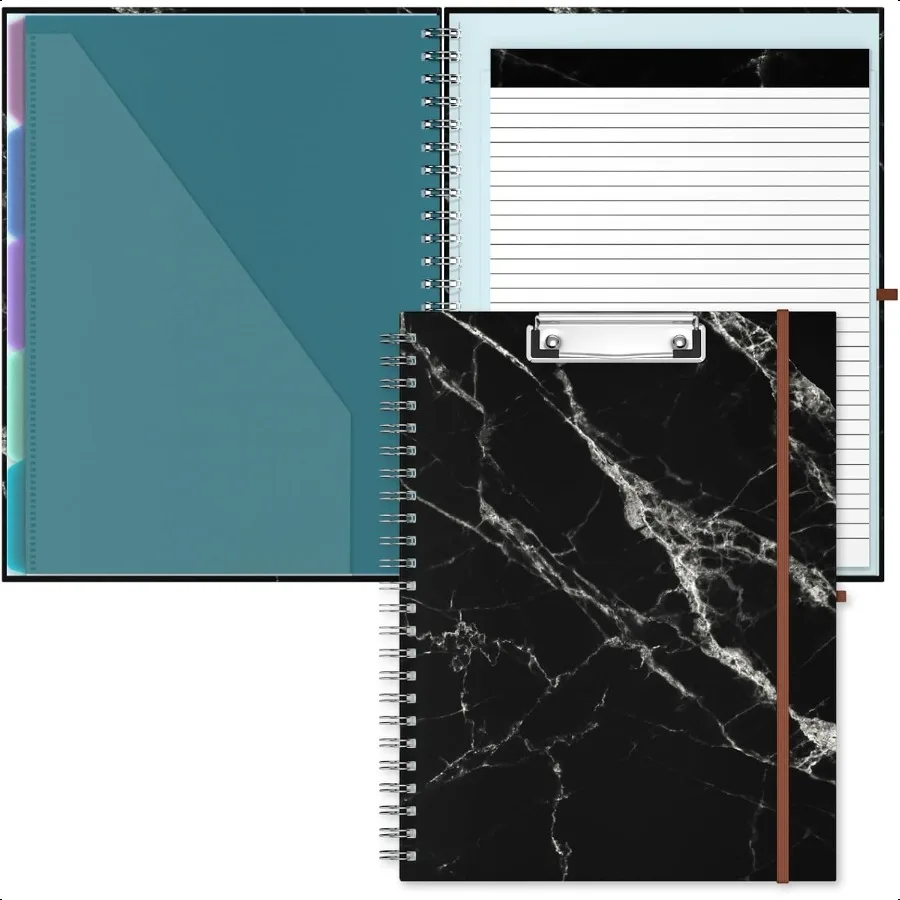 Clipboard Folio with Refillable Lined Notepad 8.5 x 11 Folders with Storage 10 Pockets Spiral Portfolio Size 12.8X 9.7 in Offic
Clipboard Folio with Refillable Lined Notepad 8.5 x 11 Folders with Storage 10 Pockets Spiral Portfolio Size 12.8X 9.7 in Offic